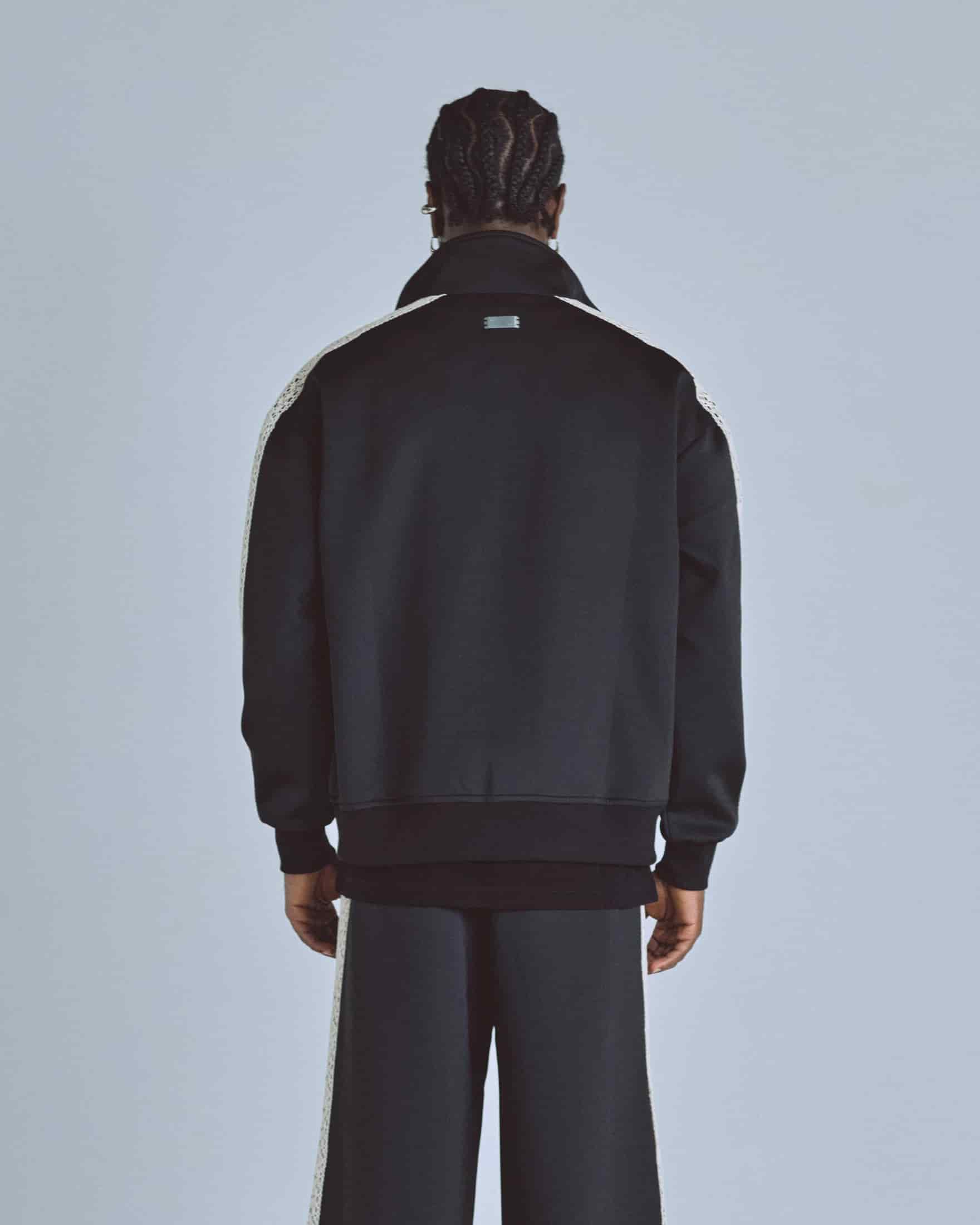 Basics Undgld Lace-panel Track Jacket Black - miniatura 7