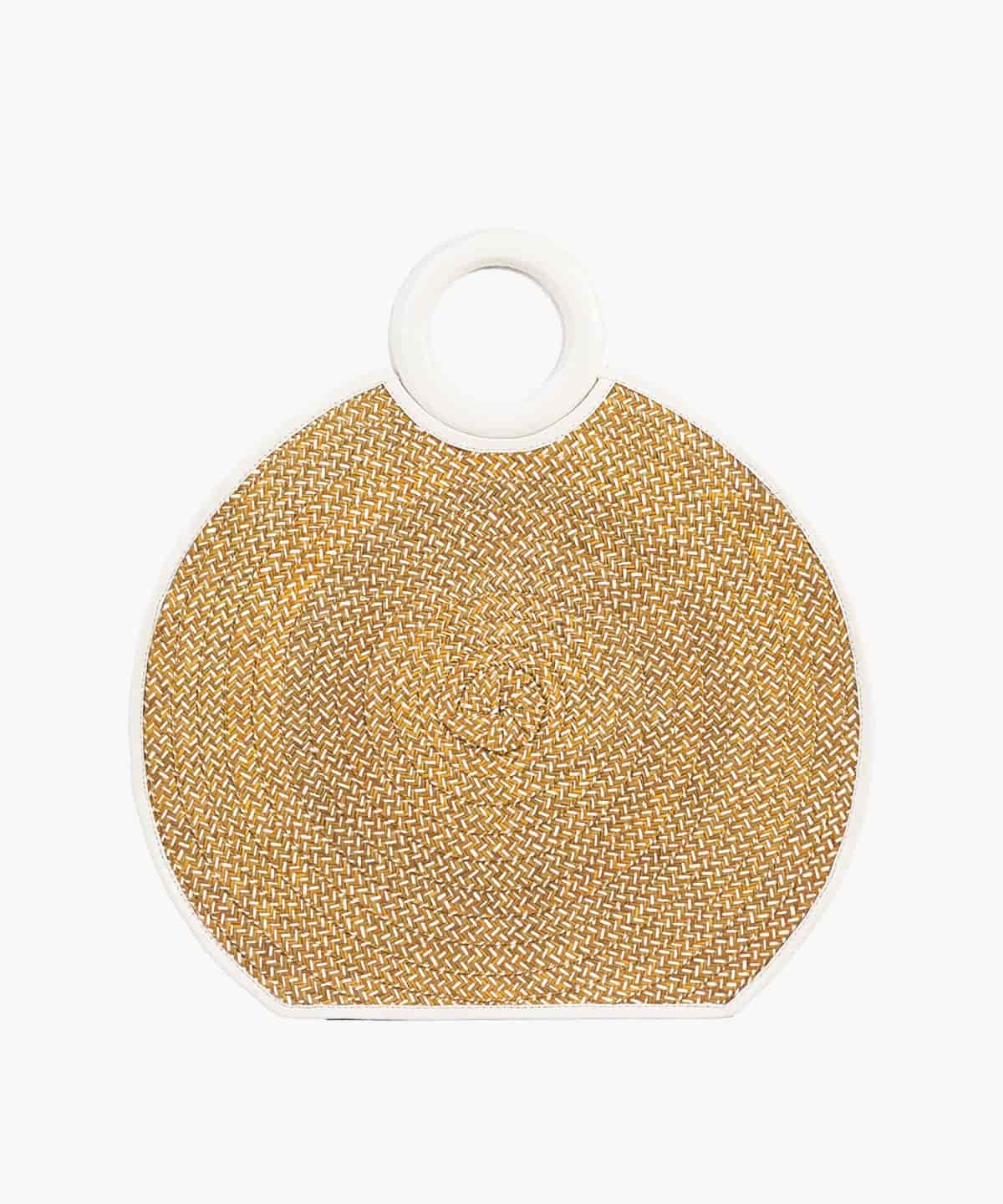Zenú Large in Raffia and Leather - miniatura 2