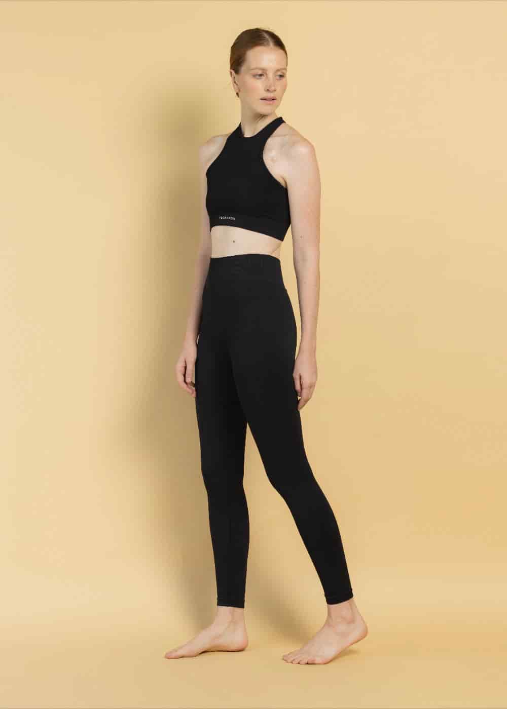 Set Halter Croptop Legging Rib Negro - miniatura 2