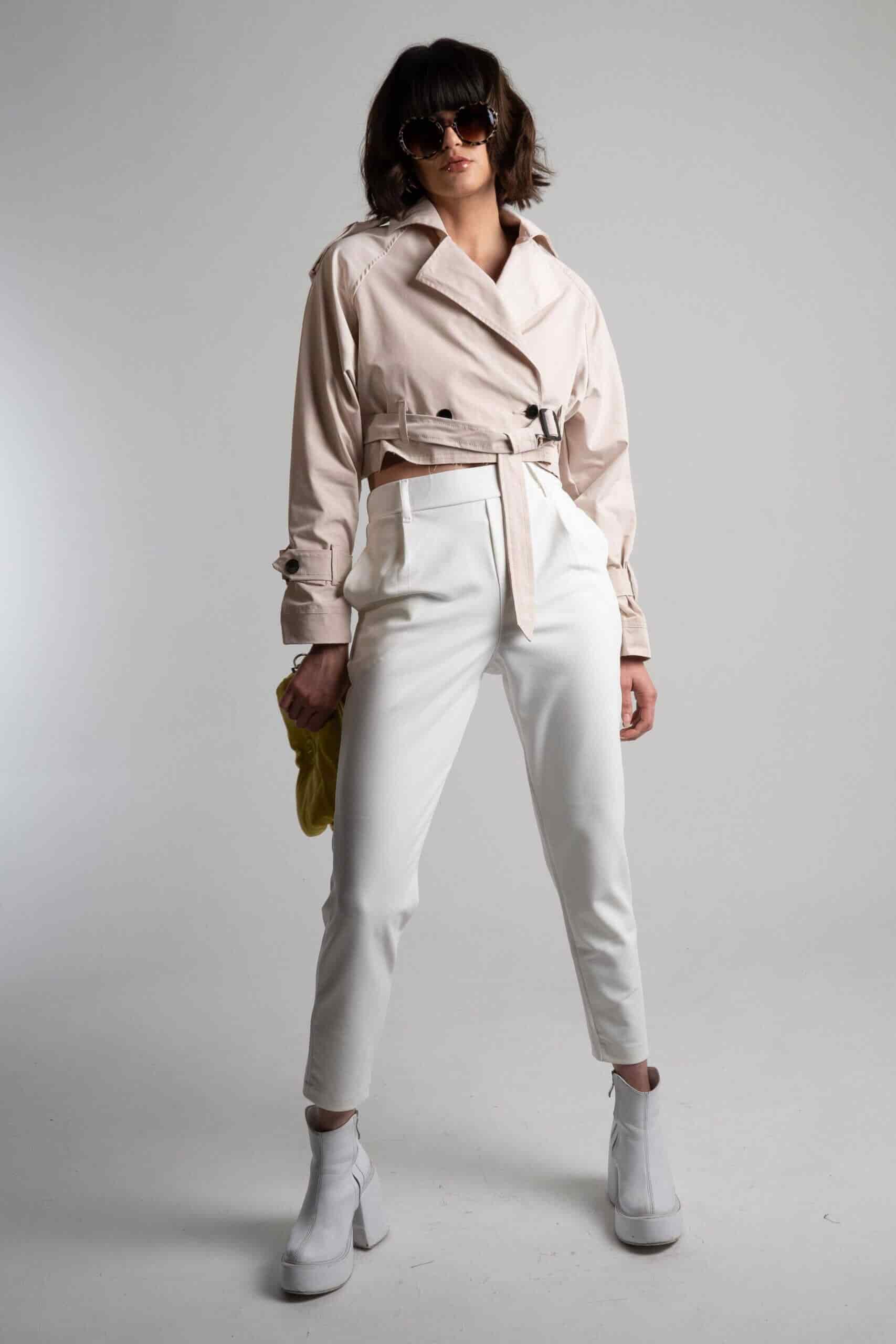 Gabardina Corta Beige - miniatura 1