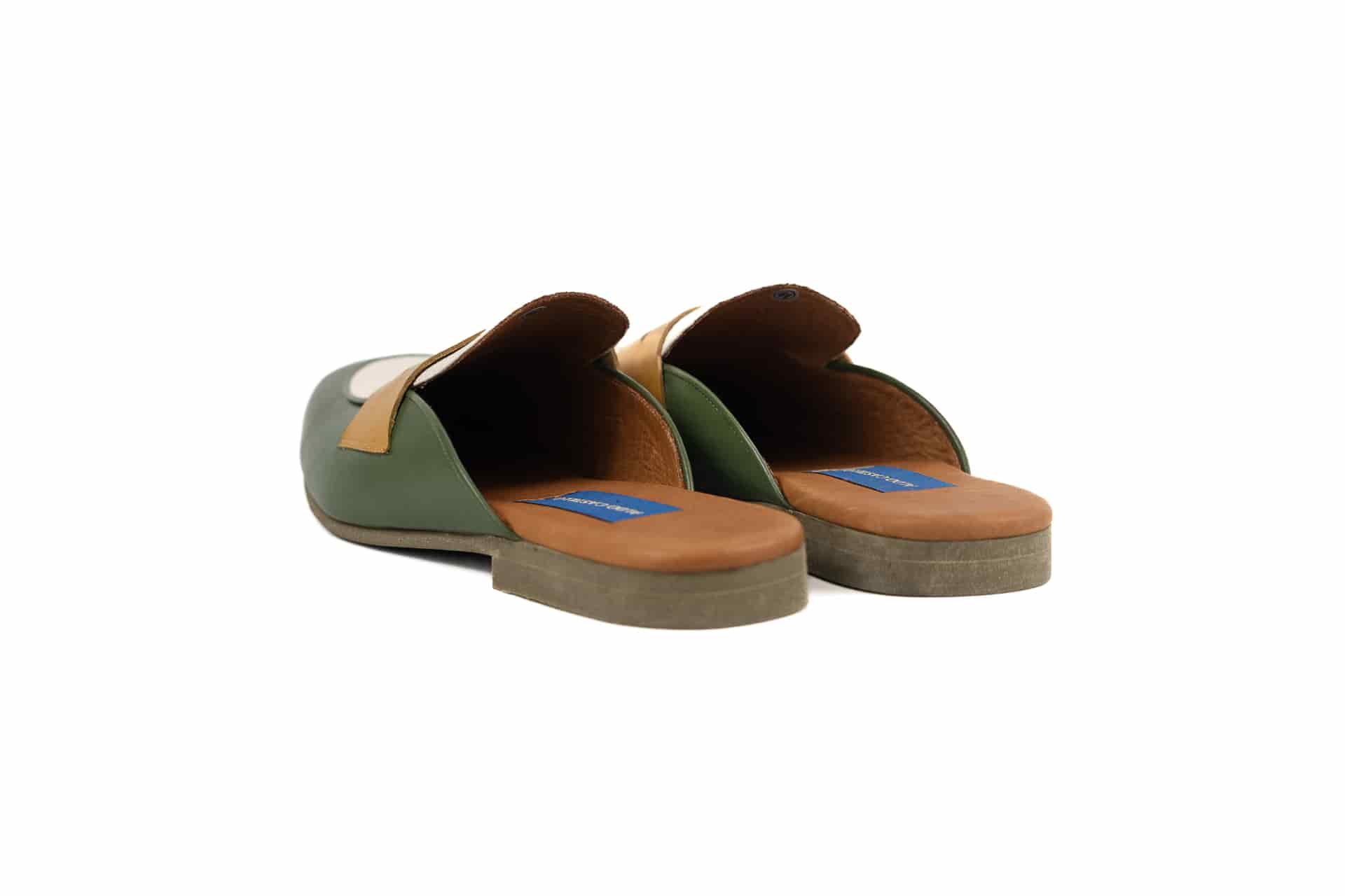 LOAFERS MULES EN VERDE CON AMARILLO - miniatura 3