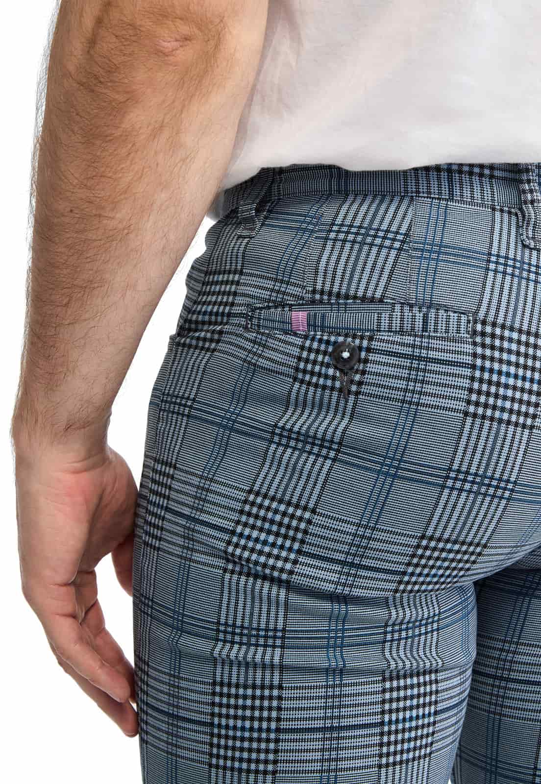Pantalón dril a cuadros gris con azul - miniatura 6