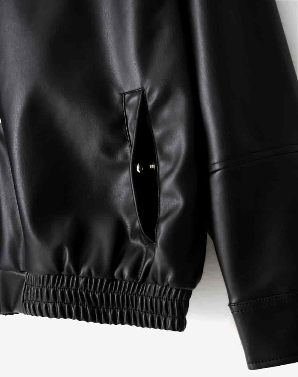 Chaqueta oversize sin capucha negra mujer - miniatura 8