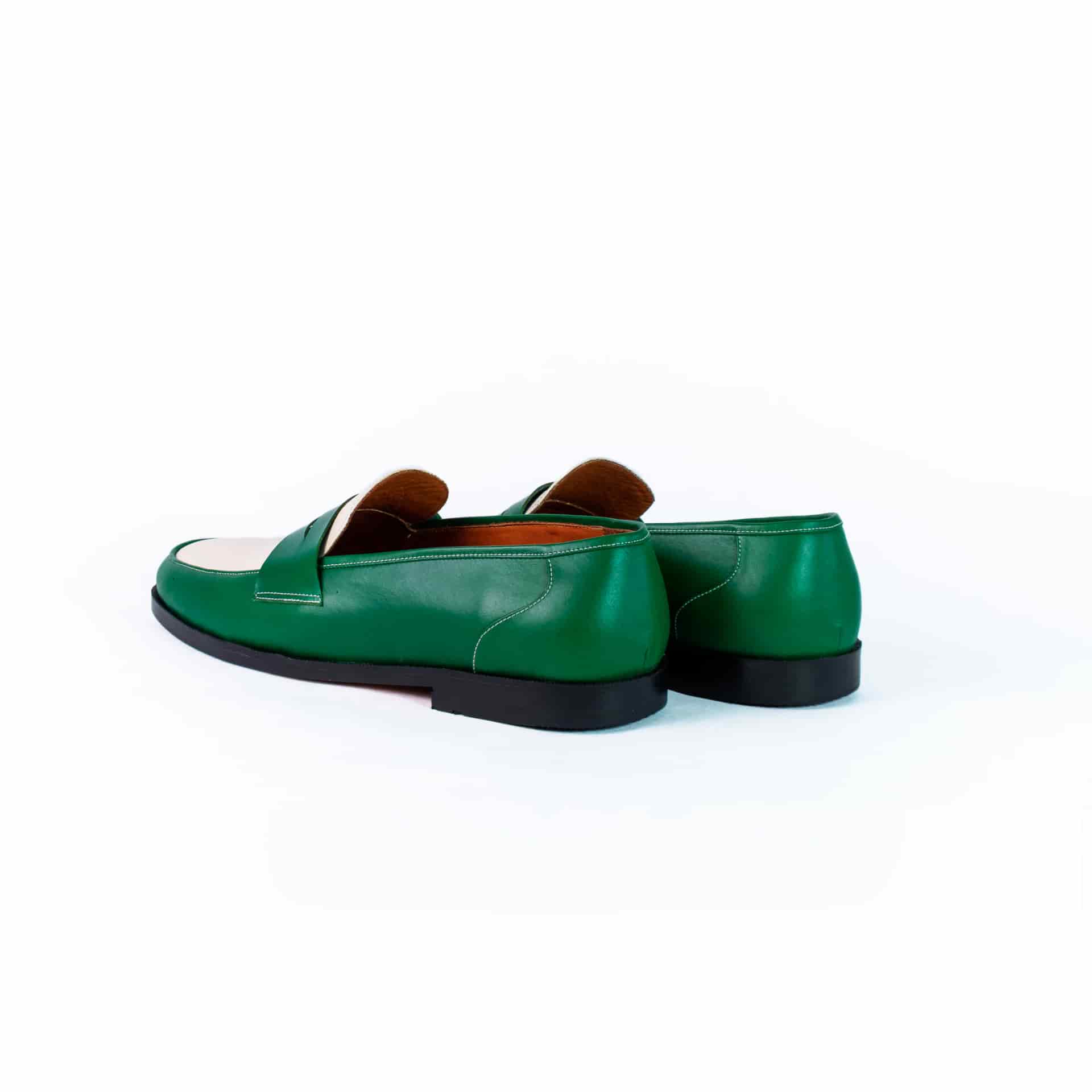 Penny loafers green & white - miniatura 3