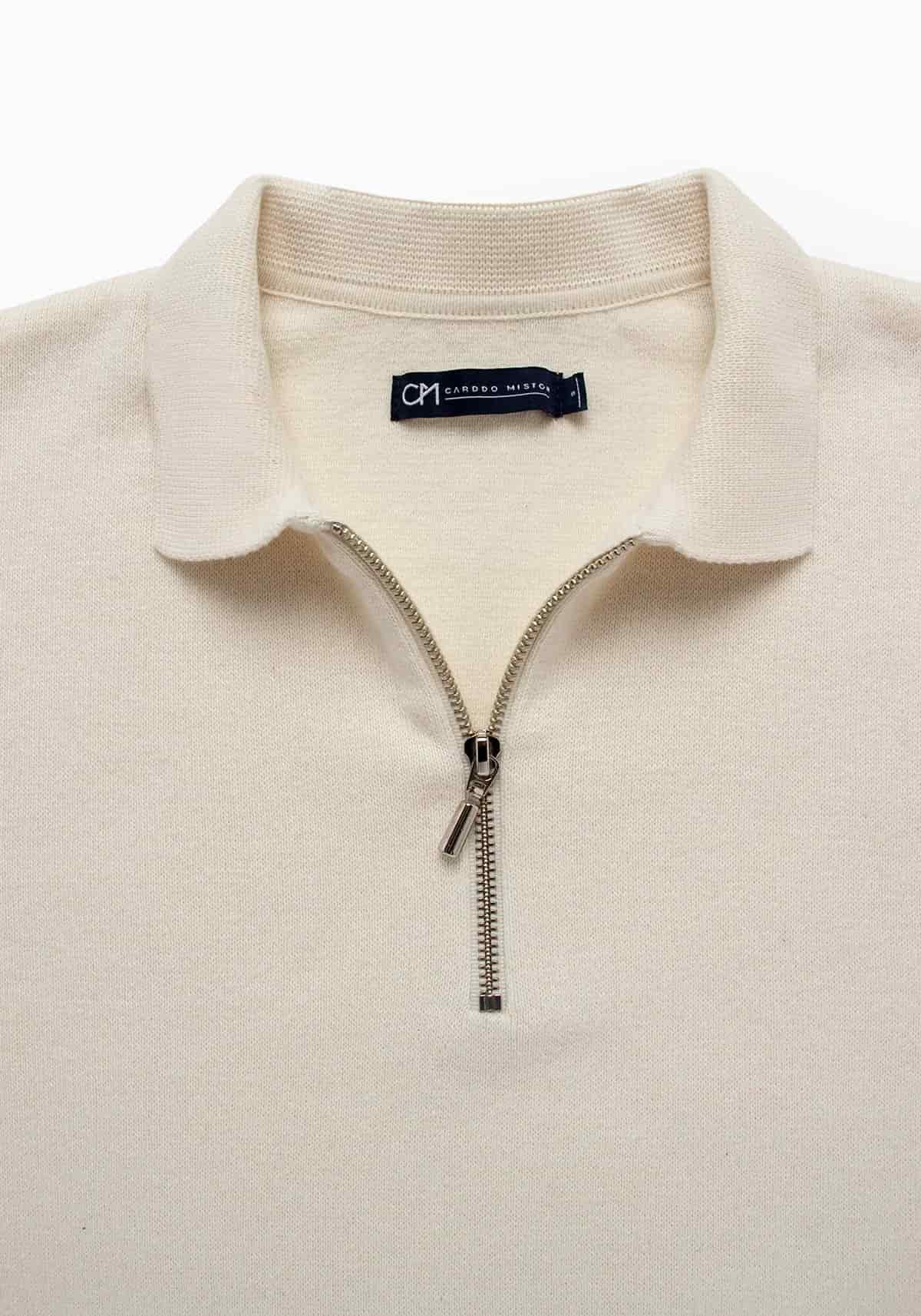 Saco Camisero Half Zip Algodón Crema - miniatura 2