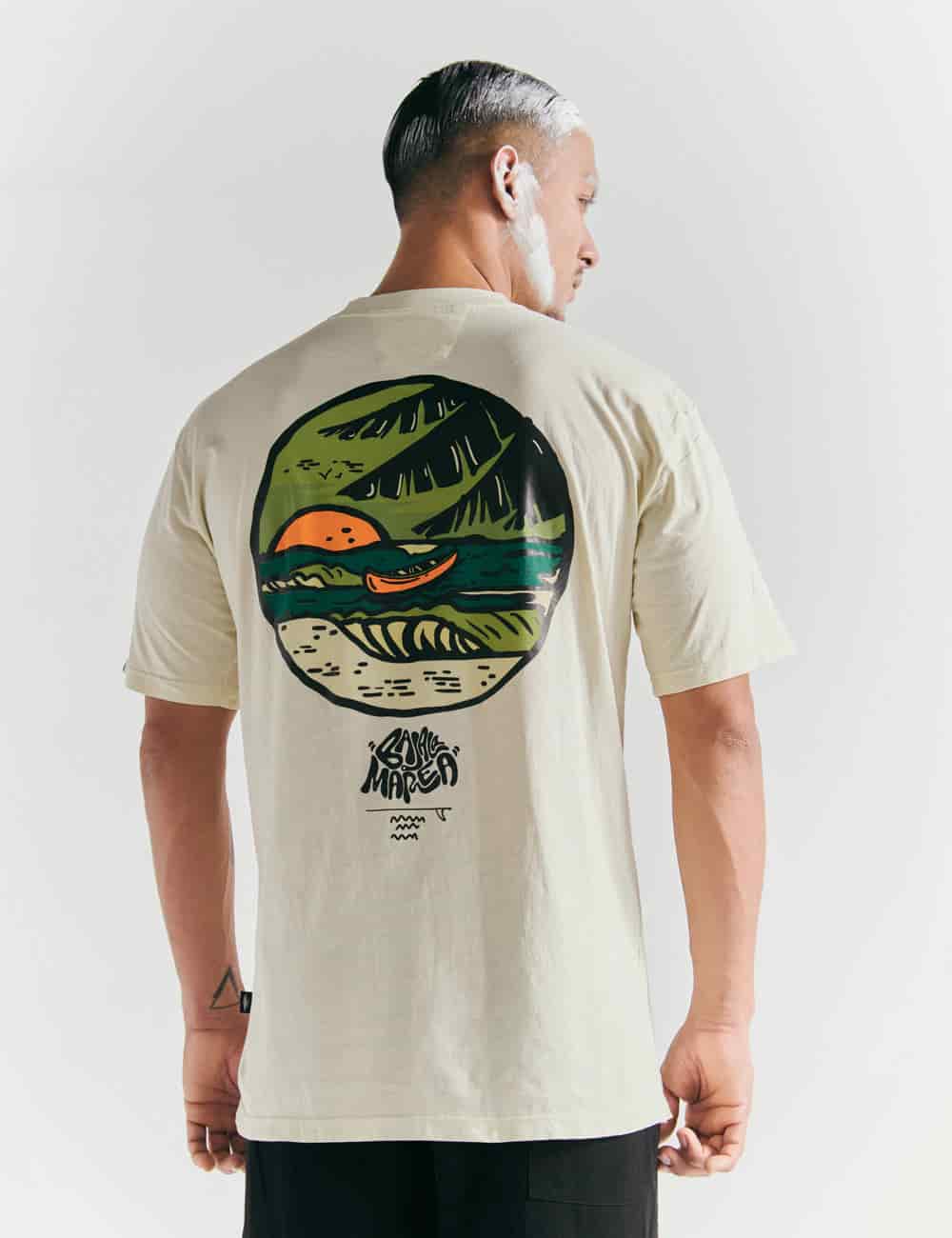 Camiseta Oversize Baja la marea  amarillo pastel Hombre - miniatura 1