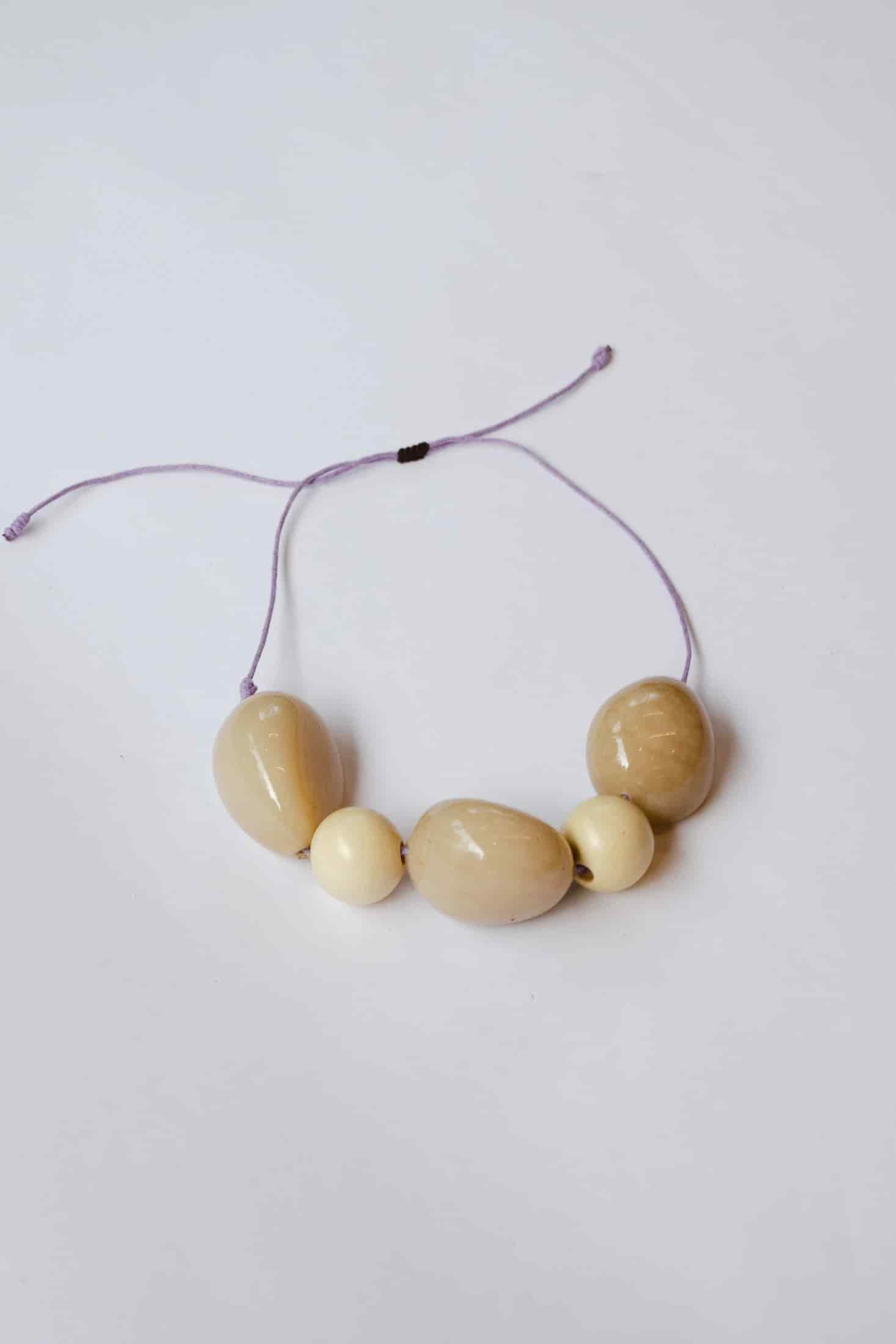 Collar Ori Maxi Semillas de Tagua y Madera | Marfil - miniatura 2