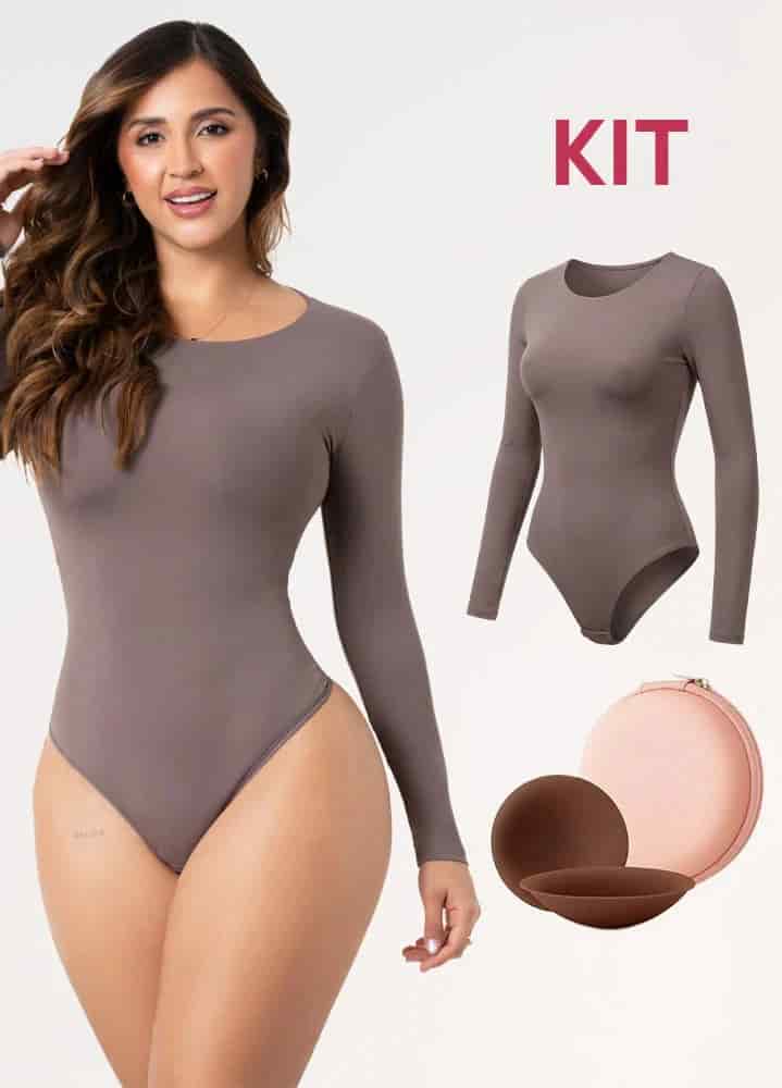 Kit Cero Marcas Salome: Body Manga Larga TD03L5 + Cubre Pezones - miniatura 1