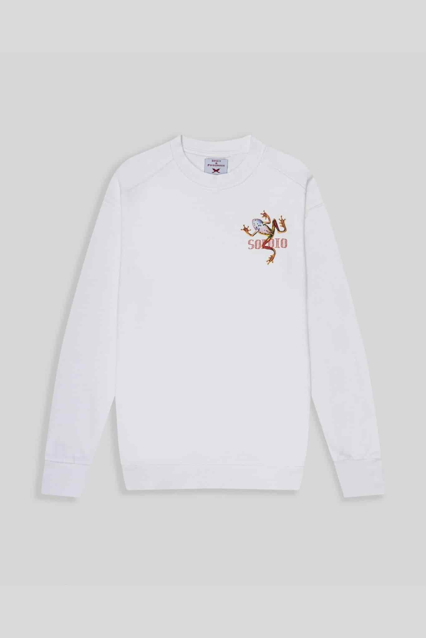 men's bright white frog sweatshirt - miniatura 1