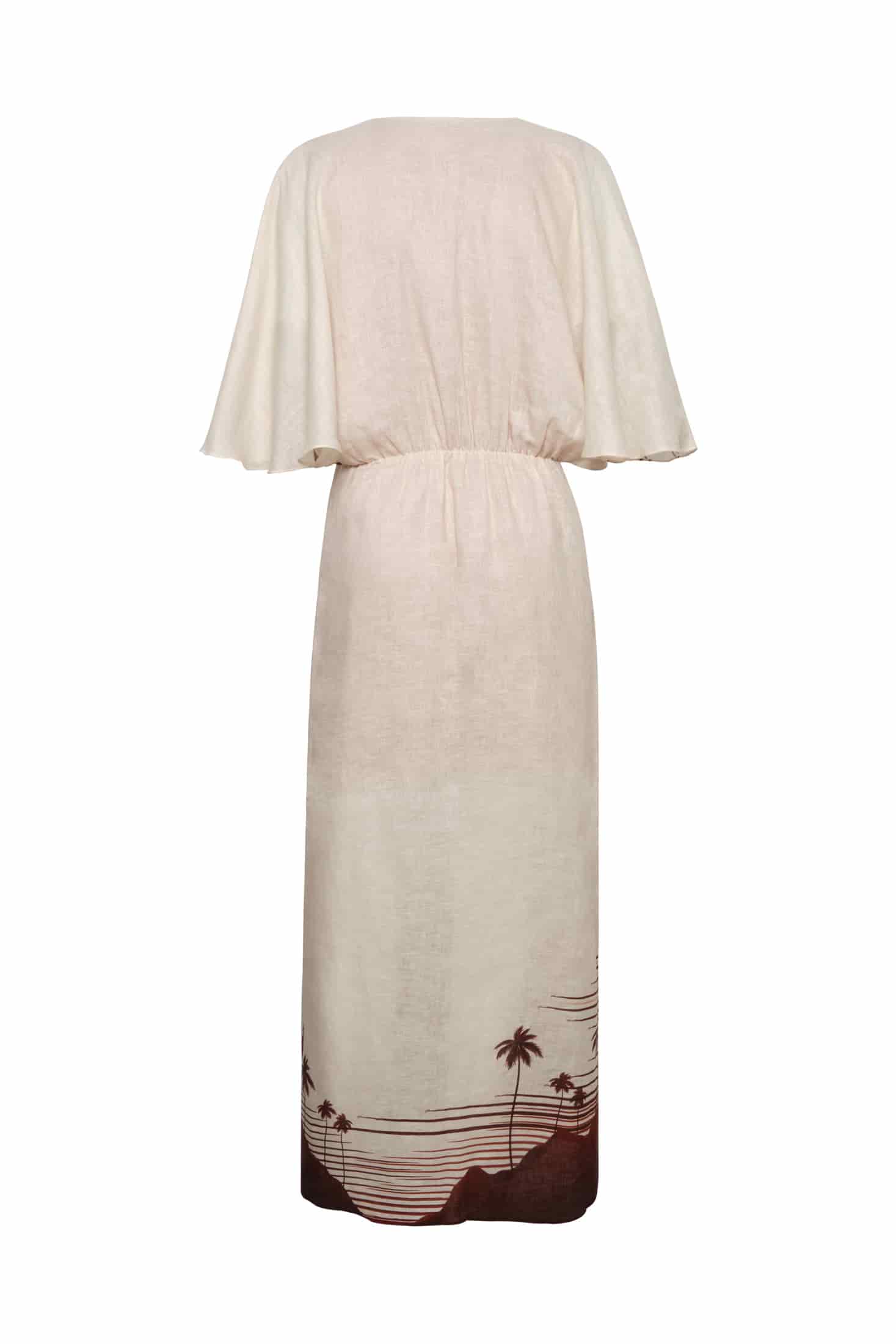 Topacio Linen Tunic / Red Tropical Landscape - miniatura 3