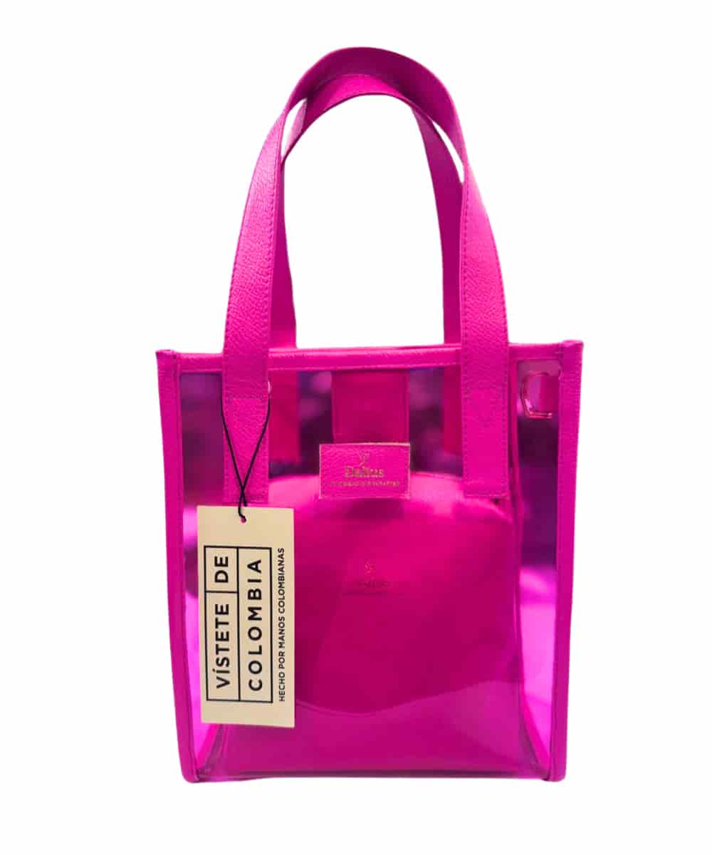 Bolso Transparente Mediano Fucsia - miniatura 3