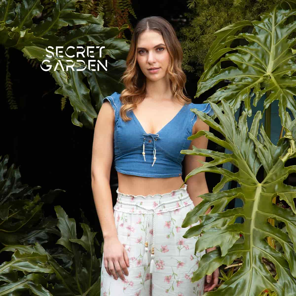 Blusa Crop Top Denim Slim Raimond - miniatura 1