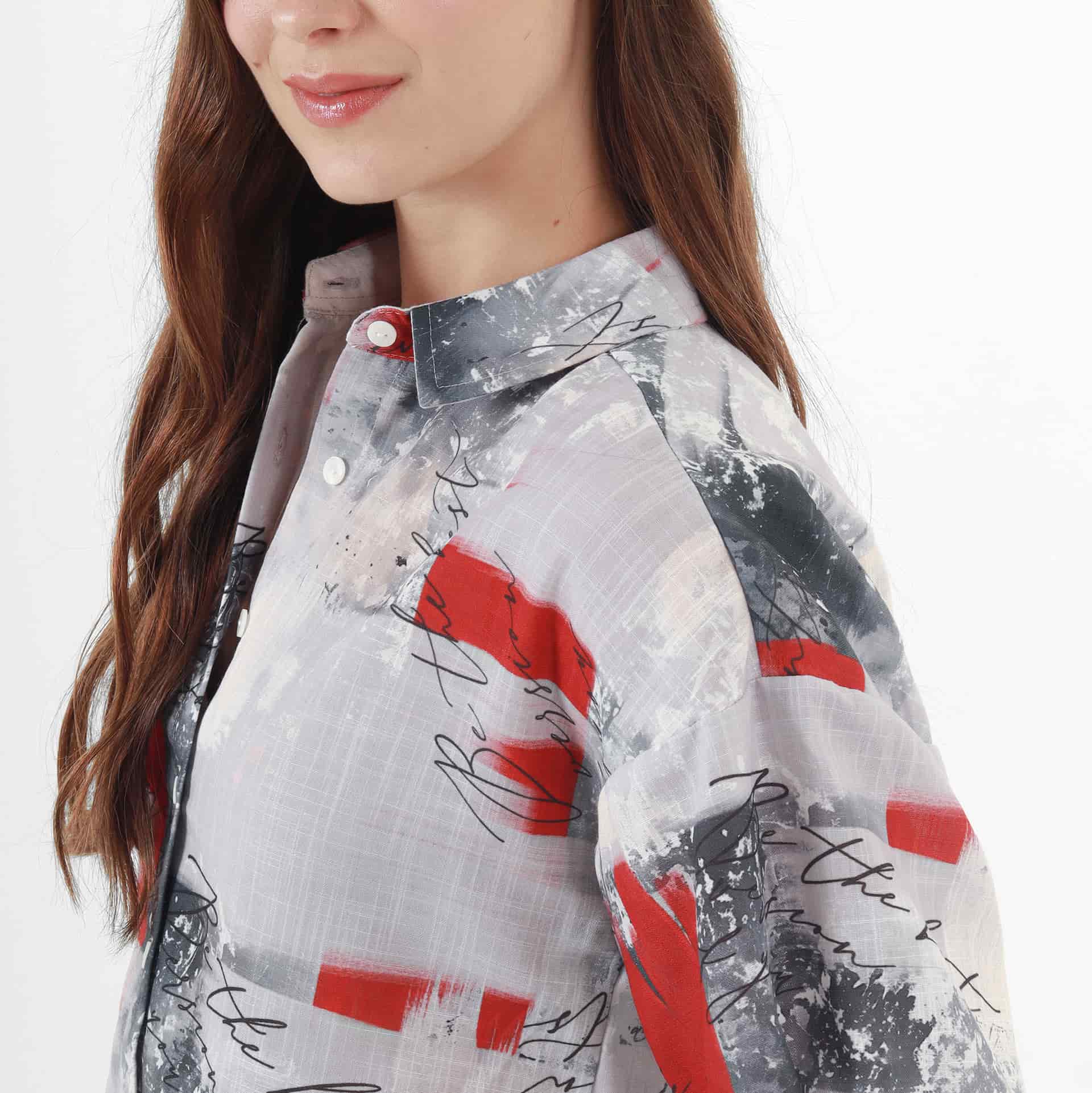 Blusa Cuello Camisero Manga Al Codo - miniatura 2