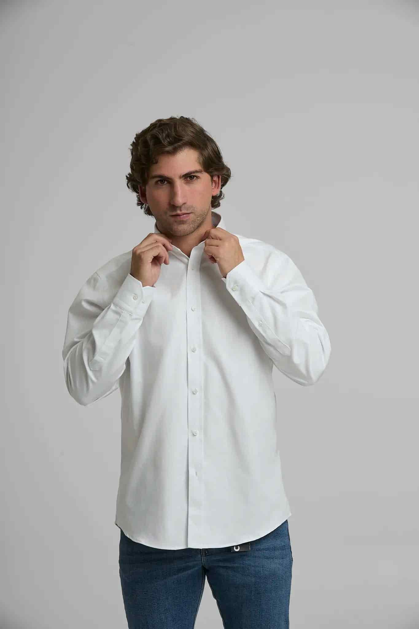 Camisa Hombre Oxford Blanca - miniatura 2