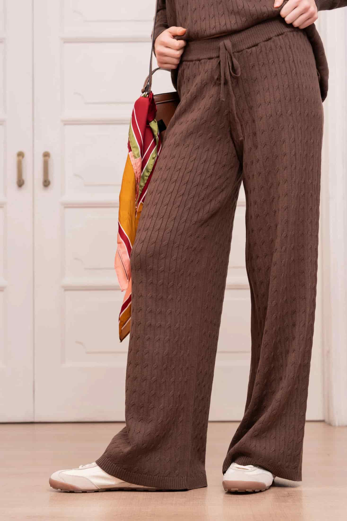 Pantalón Trenzado Mujer Café - miniatura 1