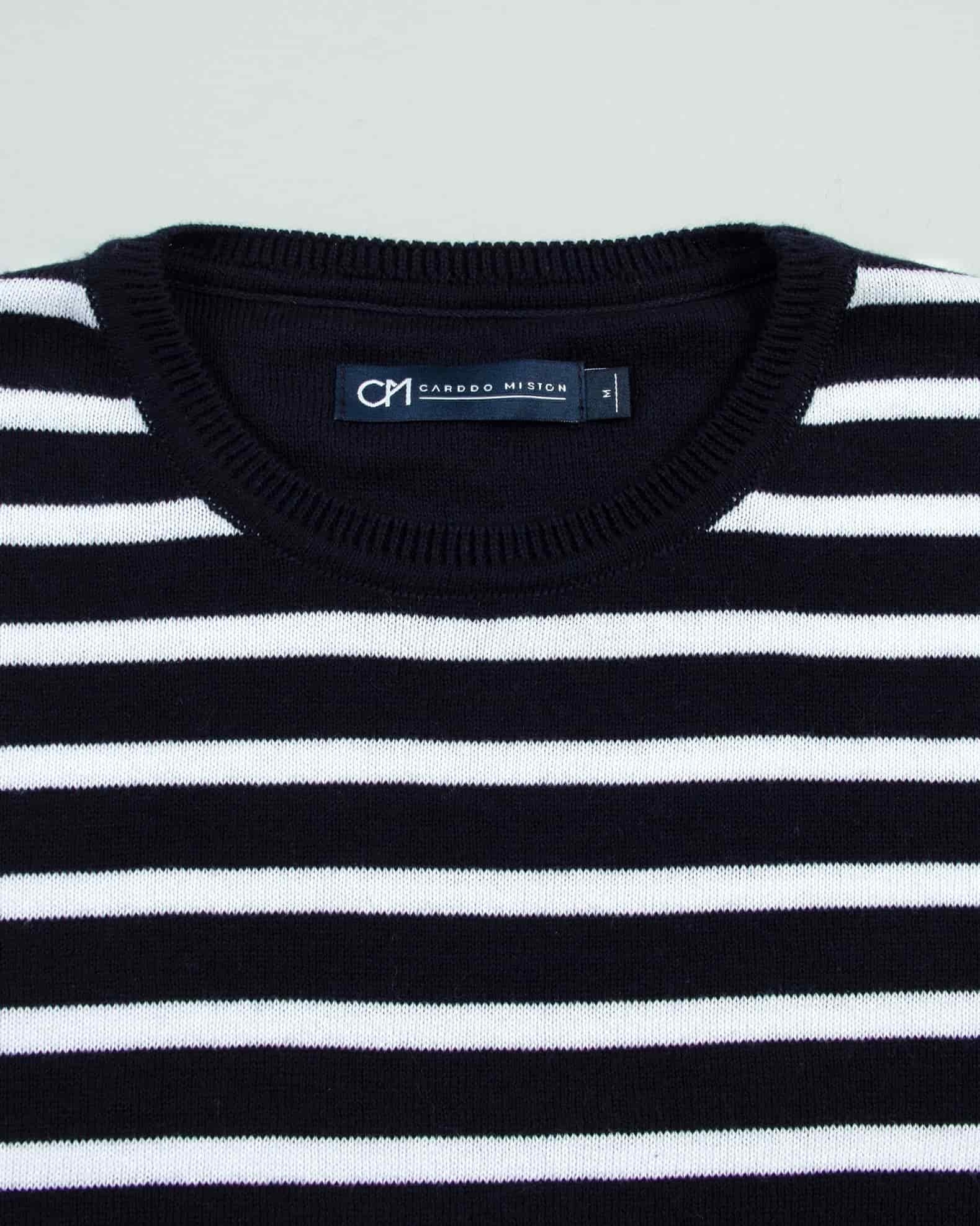 Saco Cuello Redondo Algodón Raya Blanca - miniatura 2