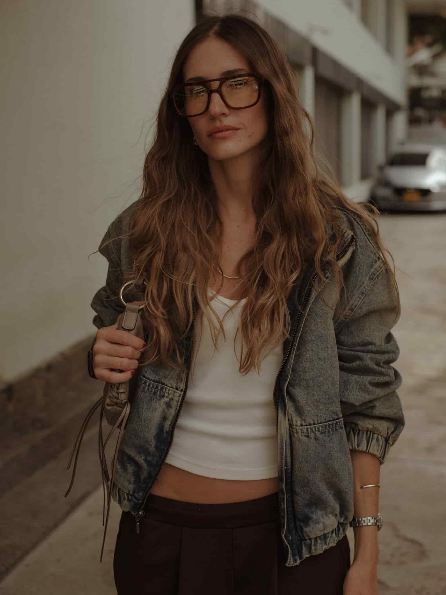 DENIM BOMBER JACKET - SUNBLEACHED - miniatura 4