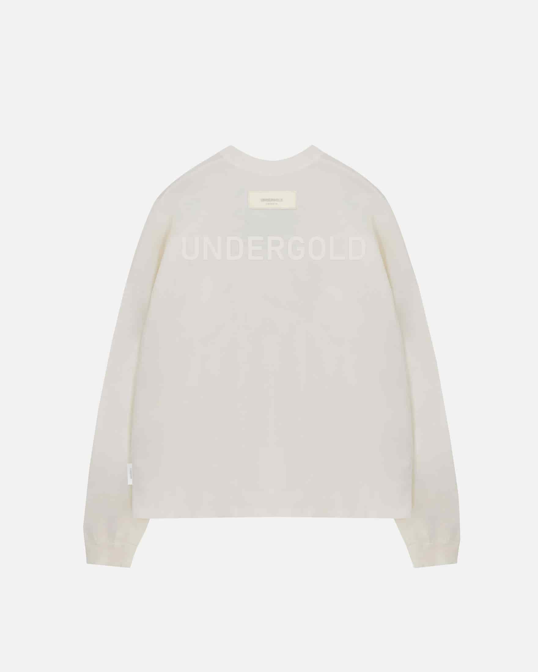 Line Logo Long Sleeve Boxy Fit Tshirt White - miniatura 1