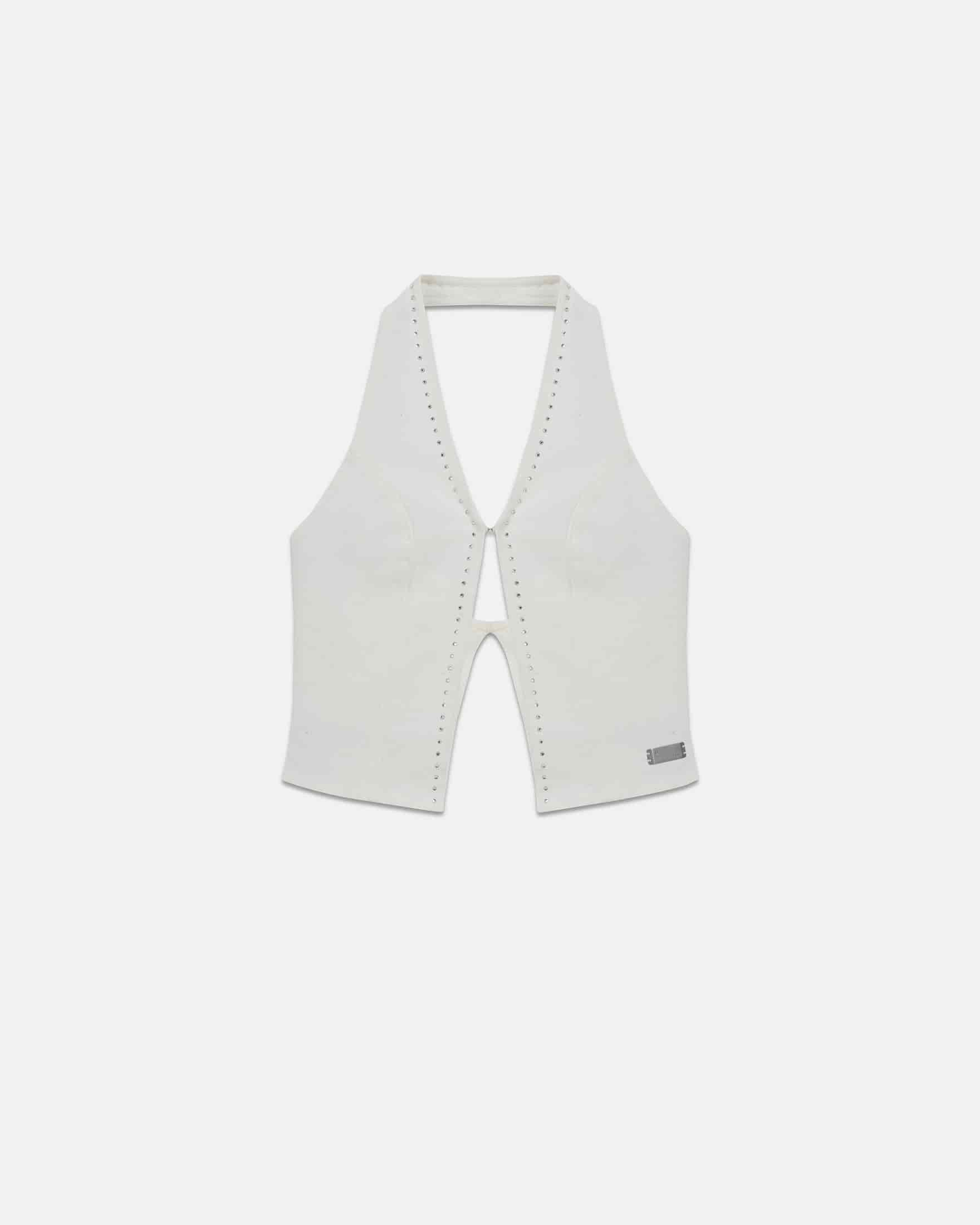 W Basics Rhinestone Top Vest White - miniatura 1