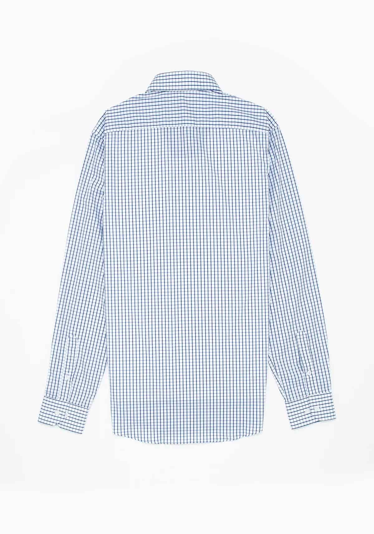 Camisa Popelín Cuadro Ventana Algodón Azul Tinta - miniatura 4