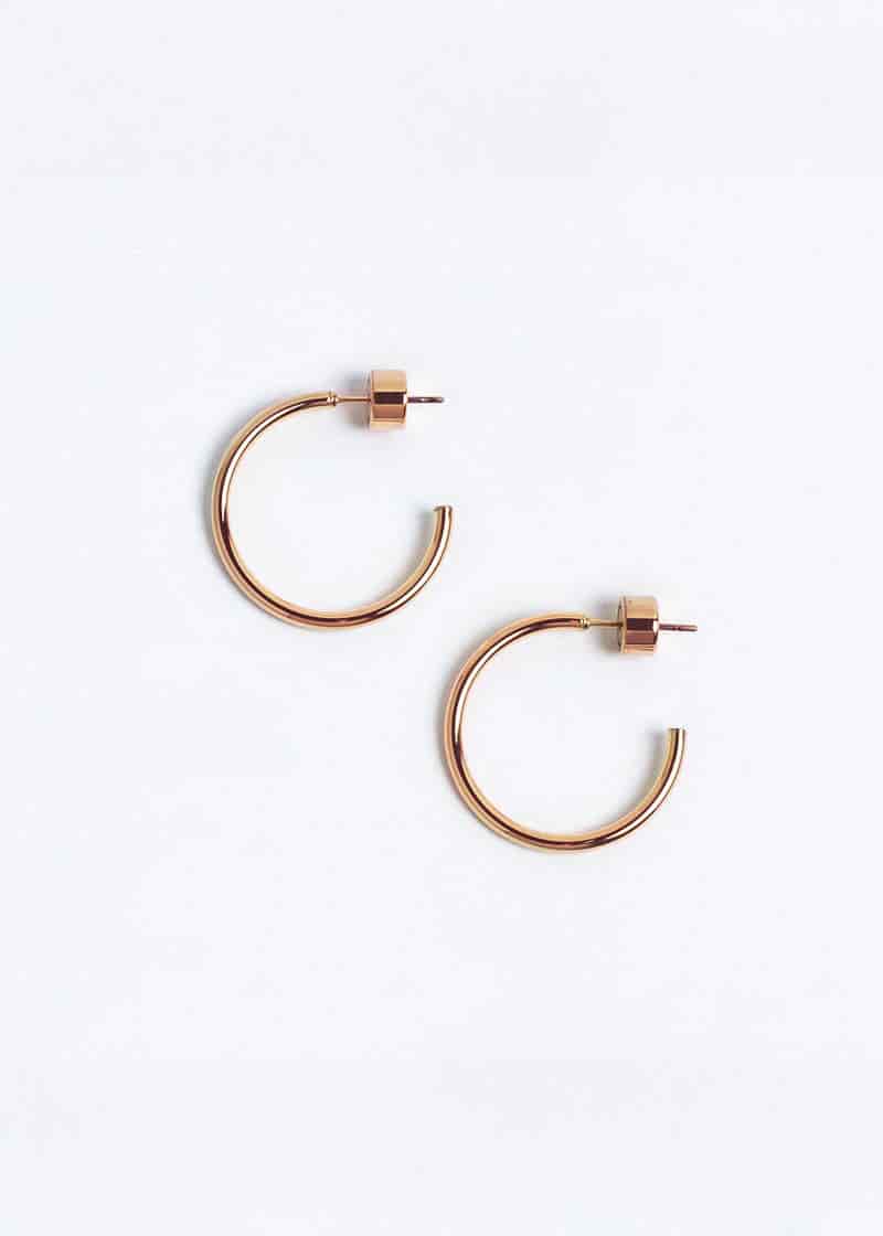 Small Thin Hoops Rosado - miniatura 2