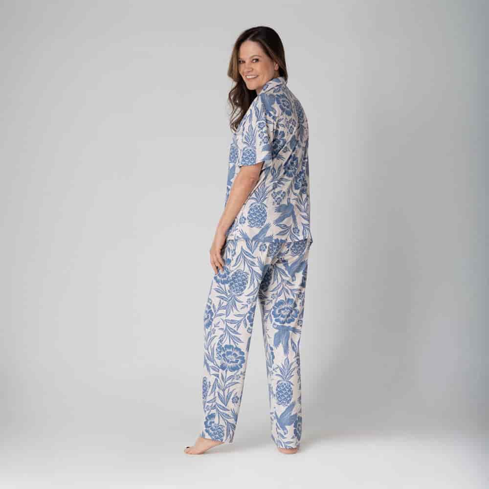 Conjunto de Pijama Pantalón Largo Trópico Azul. - miniatura 2