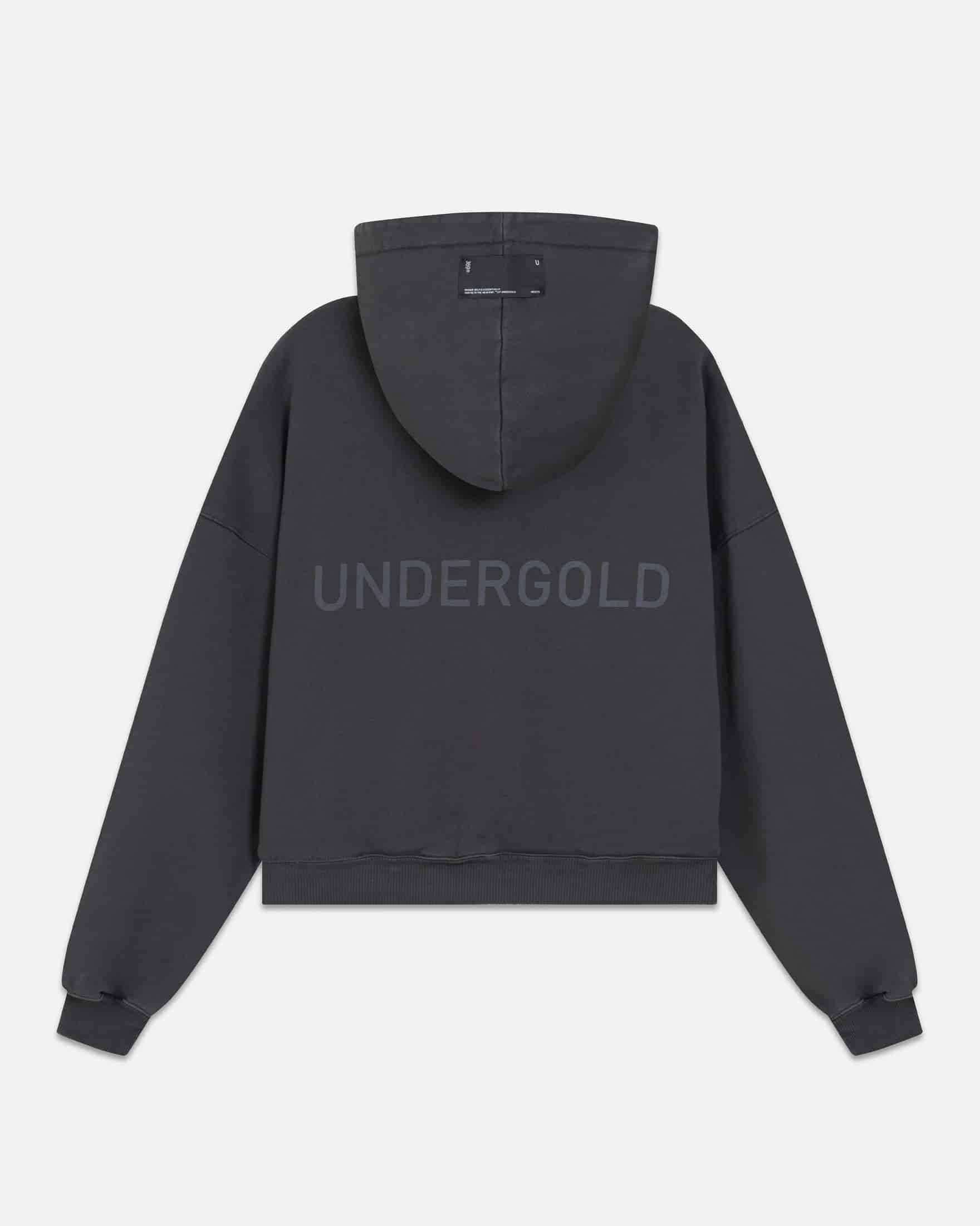 Line Basic Boxy Fit Zip Up Hoodie Dark Gray - miniatura 3