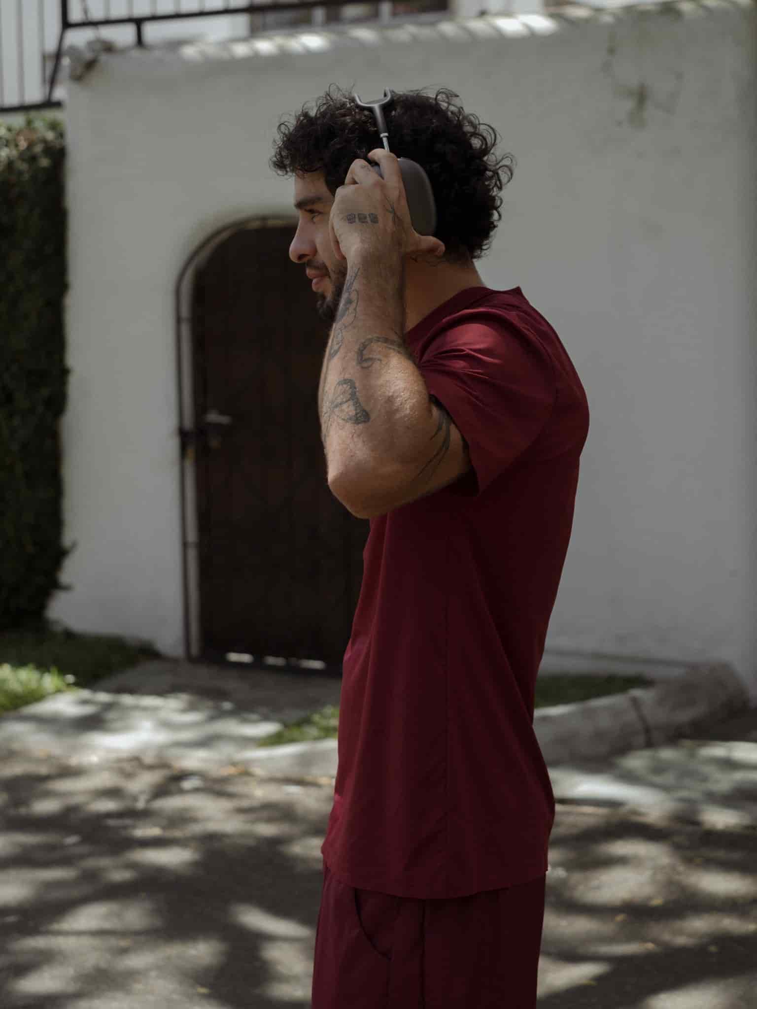 MEN STRUCTURED WORKOUT T-SHIRT - BERRY - miniatura 21