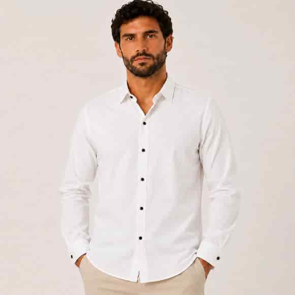 CAMISA ML 100% ALGODON HOMBRE - miniatura 1