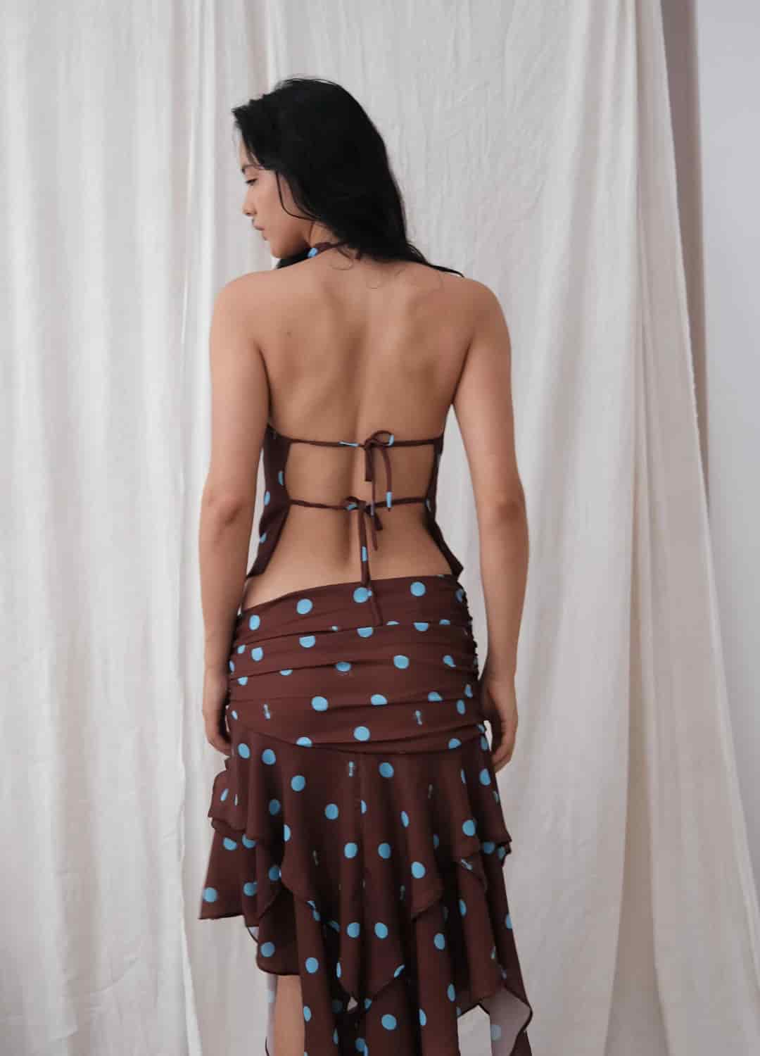 Blusa Paulina Puntos Café - miniatura 2