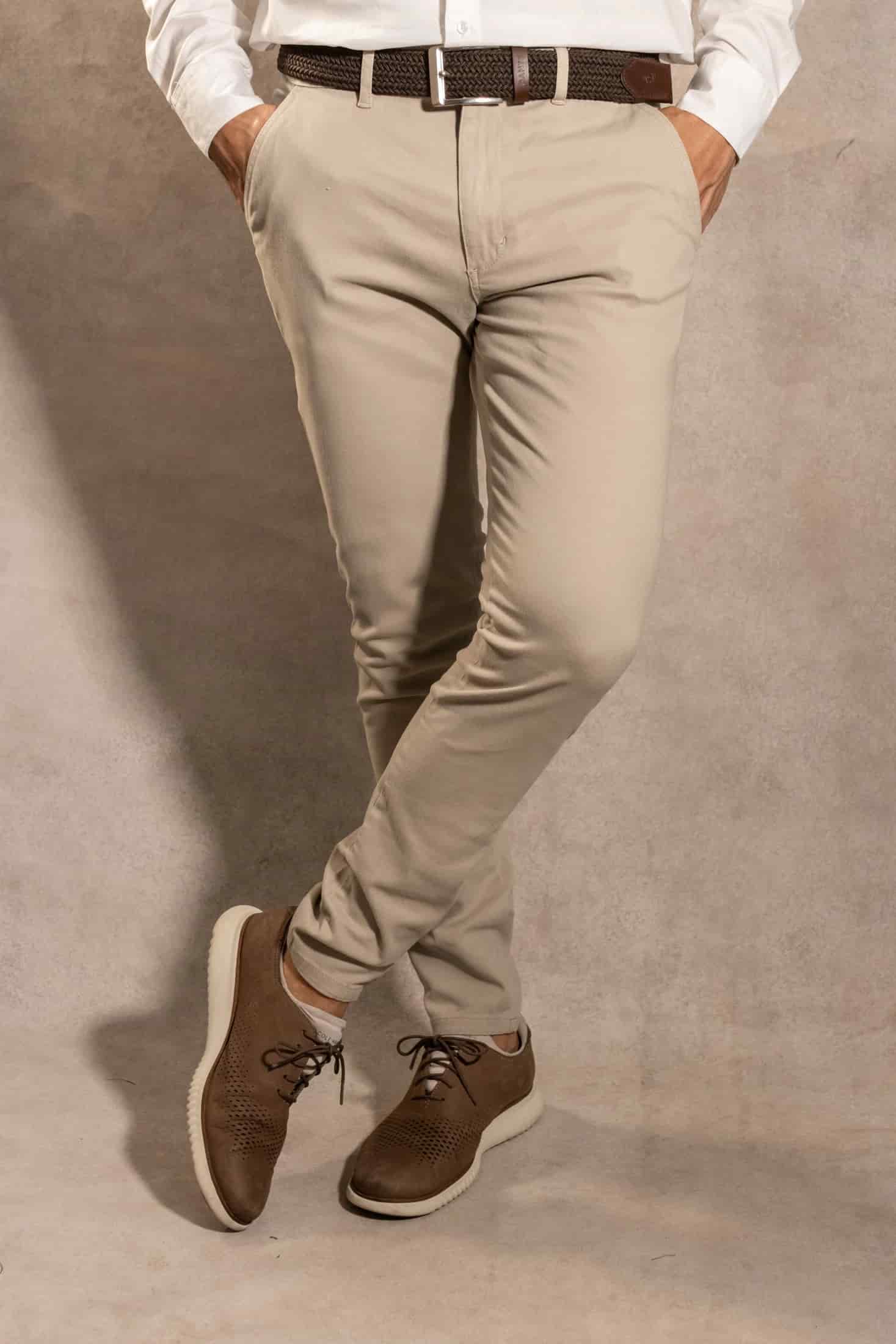 Pantalon Elastico Taupe - Talla Regular - miniatura 1