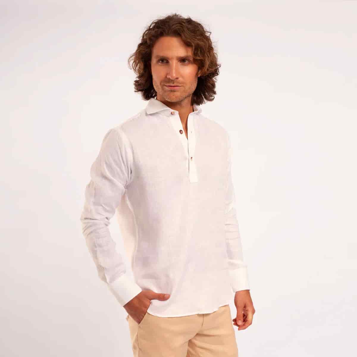 Polera 100% Lino Cuello Francés - miniatura 5