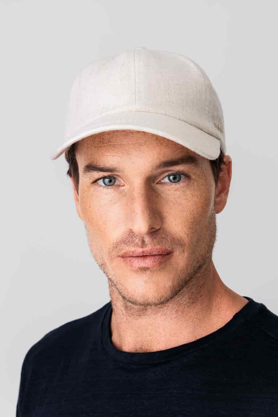 Men's linen cap beige - miniatura 4