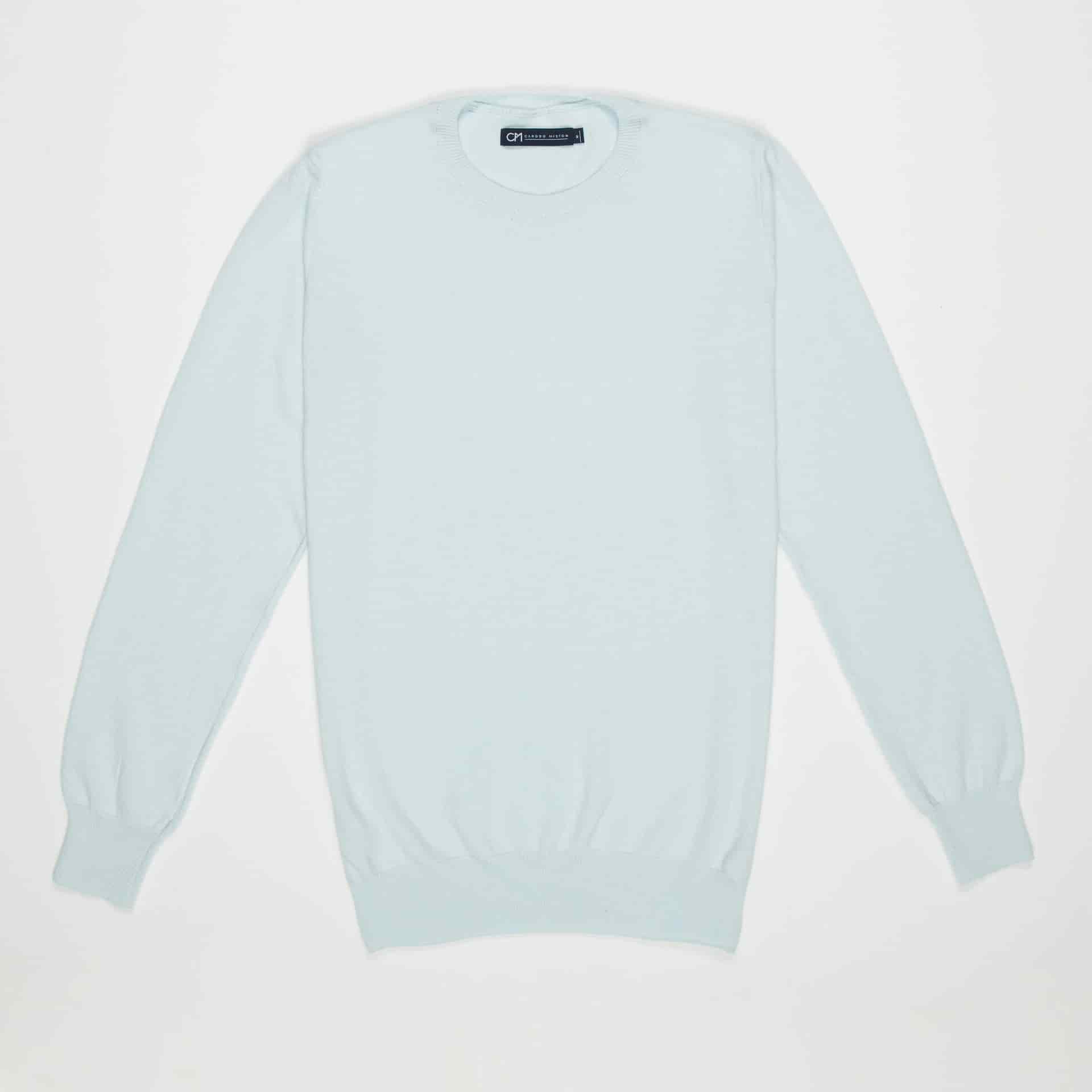 Saco Cuello Redondo Algodón Azul Cielo - miniatura 7