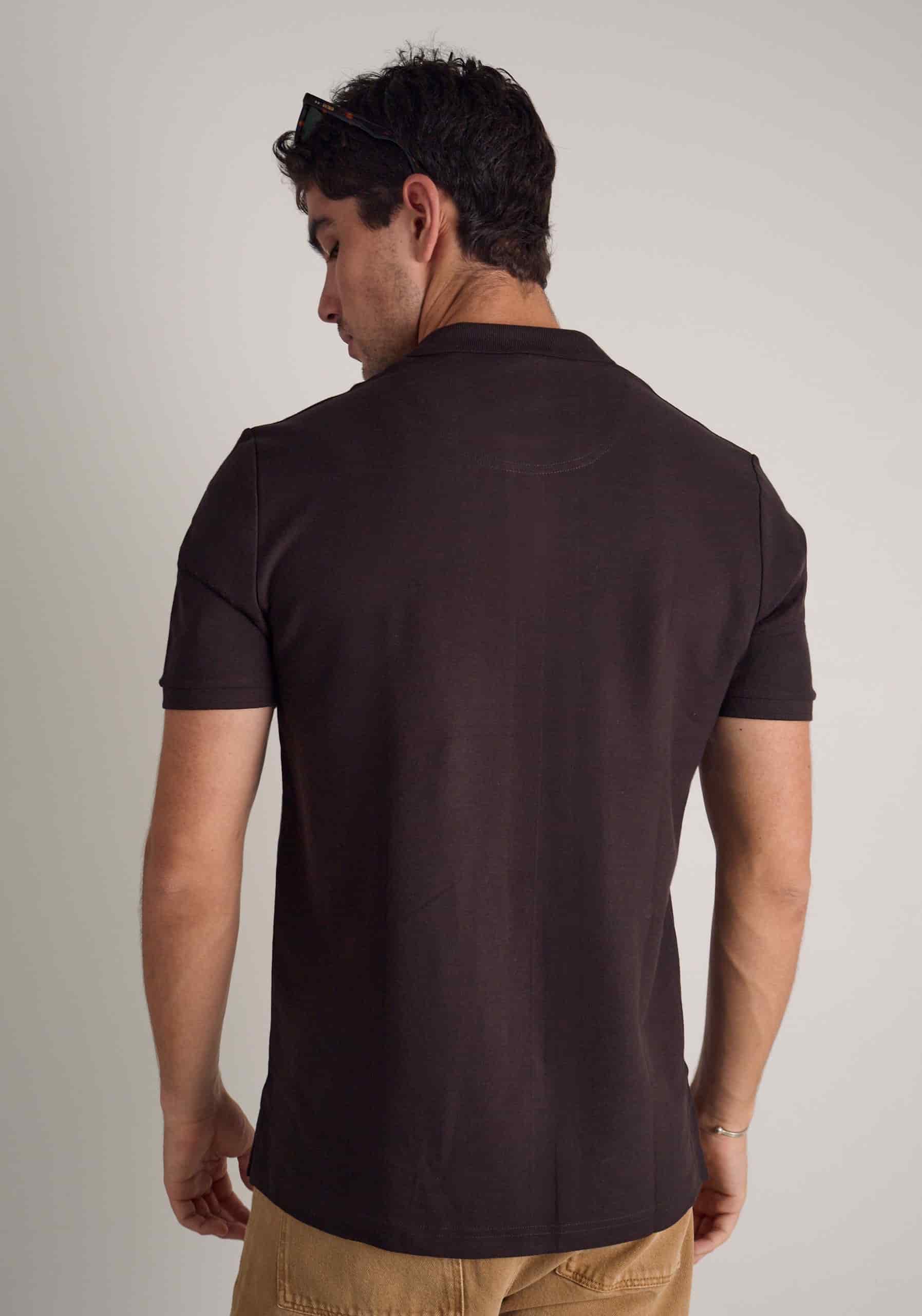 Camiseta Polo H Unicolor L-Ros Café Osc - miniatura 5