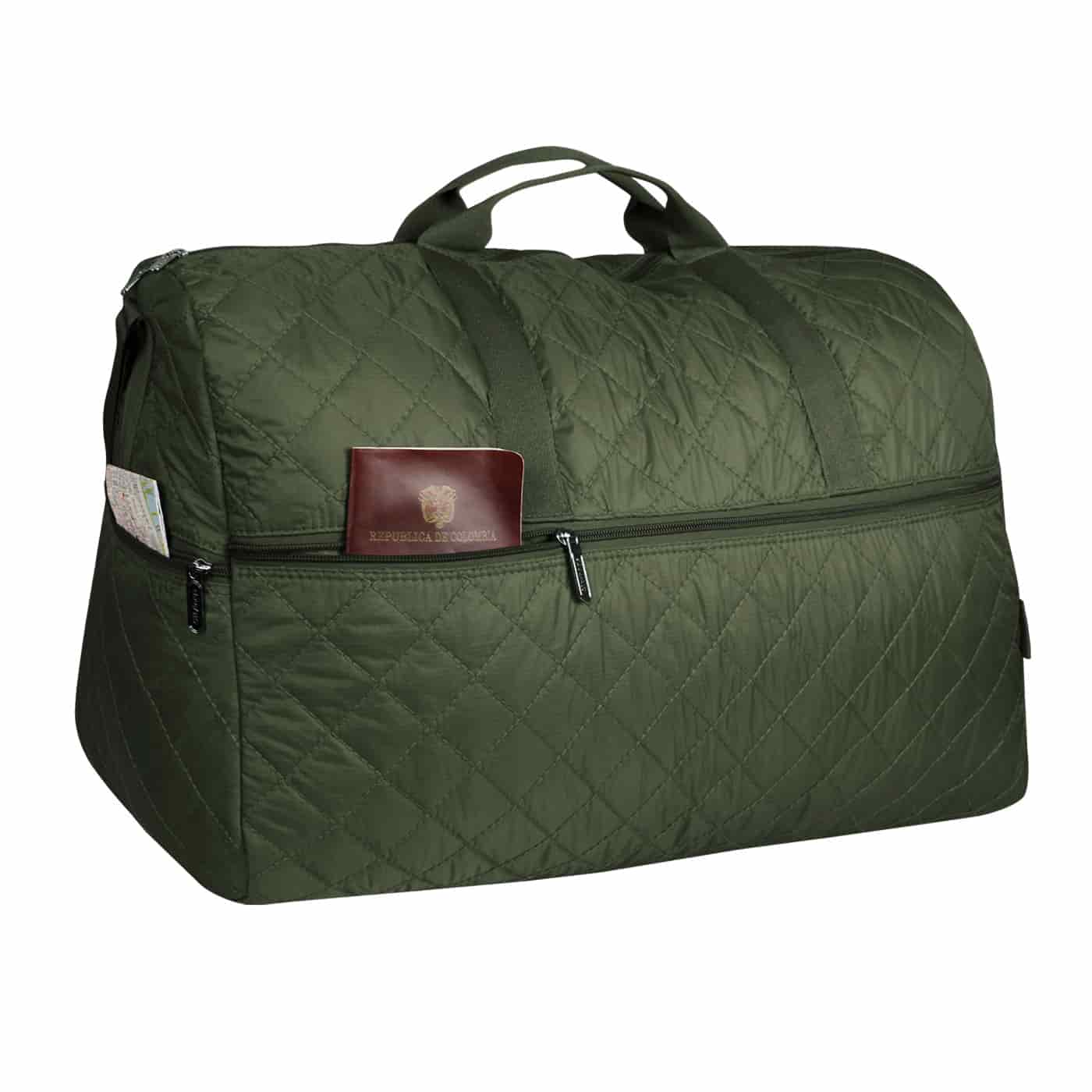 Maleta XL Plegable Puffer Verde Militar - miniatura 4
