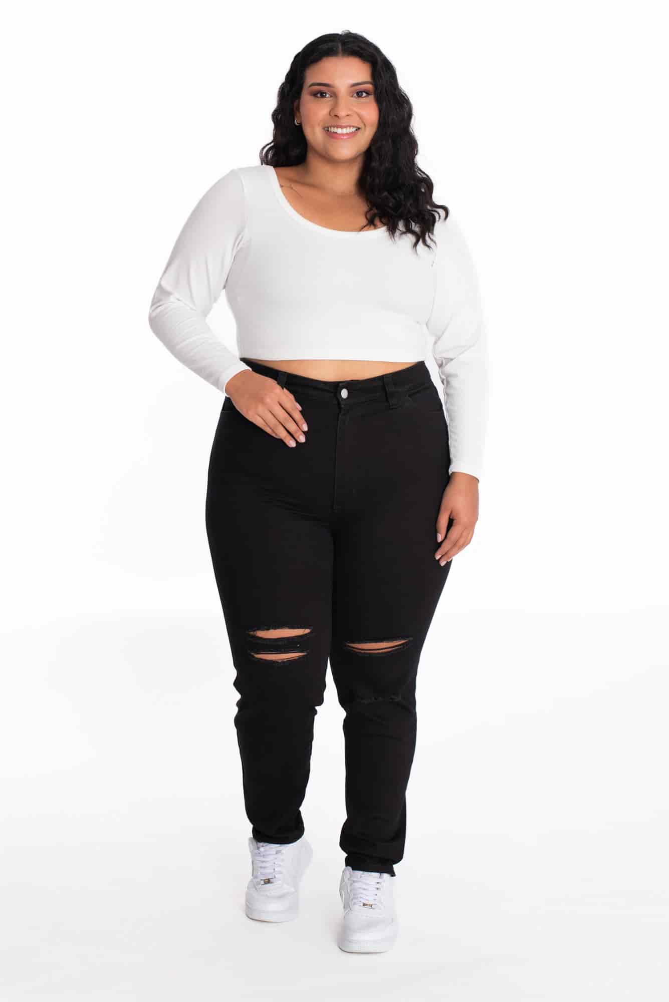 Jean Skinny Negro Rotos 409 - miniatura 1