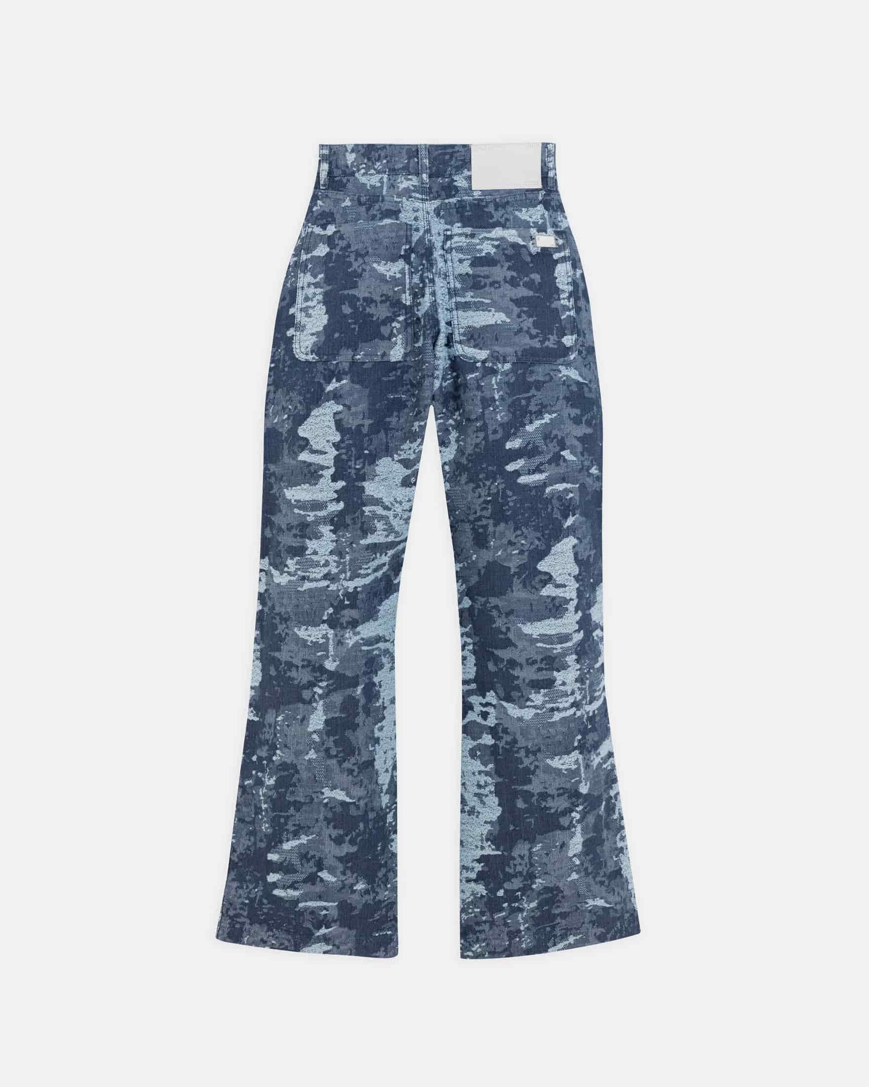 W Capsule Basic Jacquard Wide Jeans Cammo Blue - miniatura 3