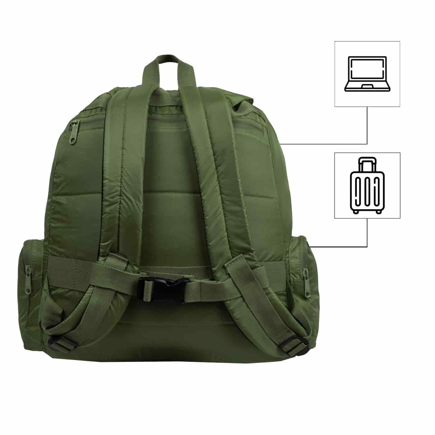 Morral Mochilero XL Verde Militar Citybags - miniatura 4