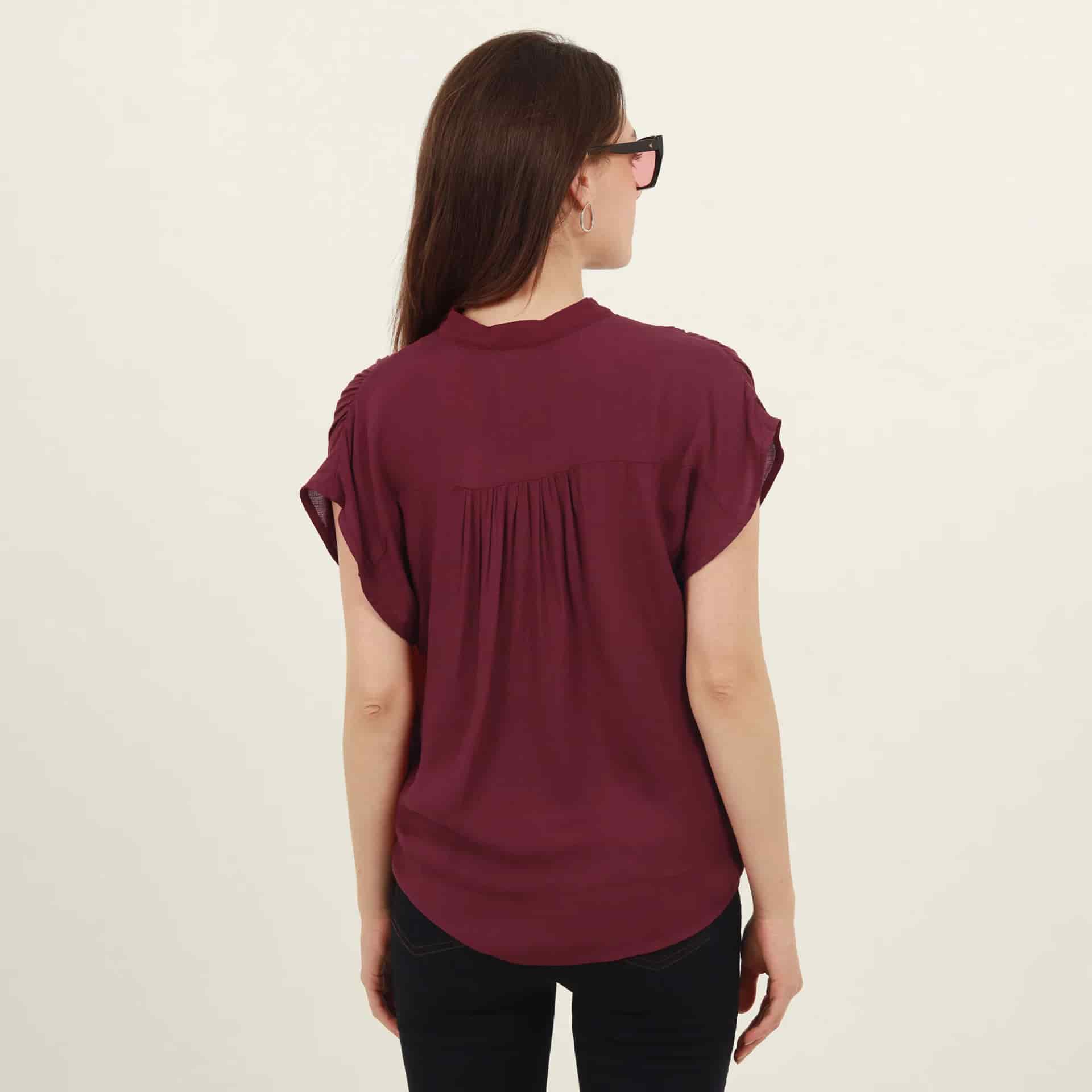 Blusa abierta cuello nerú manga sisa rodada - miniatura 6