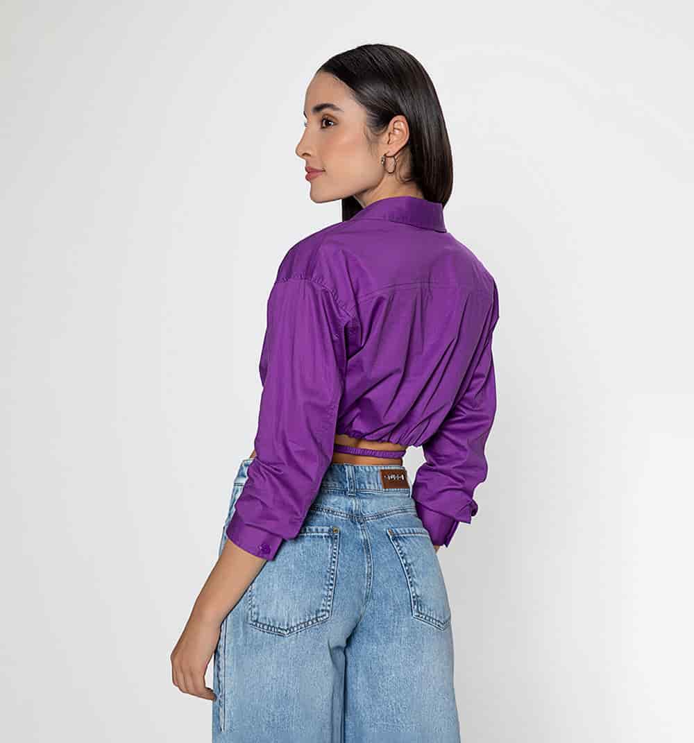 Blusa  crop manga larga - miniatura 4