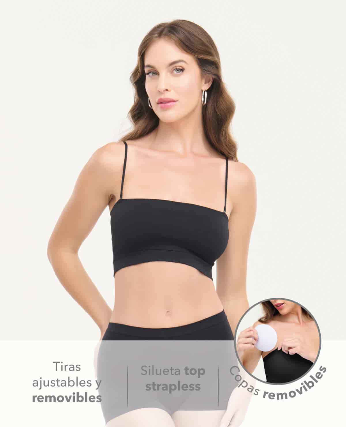 Top Seamless | 2 en 1 | Copas Removibles | Tiras Ajustables y Removibles - miniatura 2