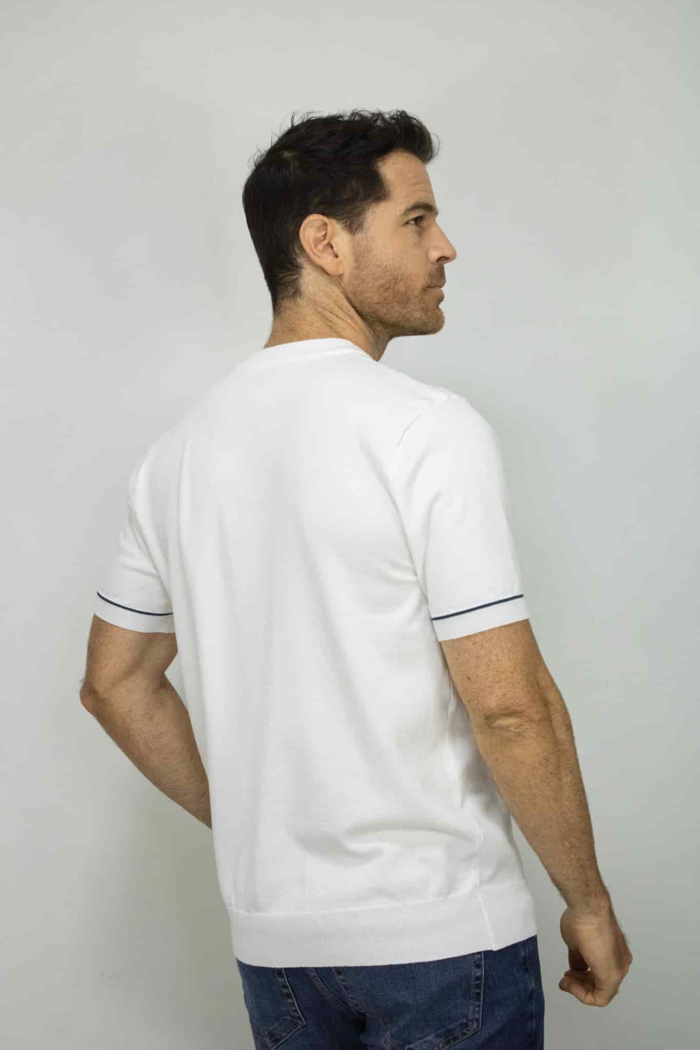 CAMISETA TEJIDA BLANCA PARA HOMBRE - miniatura 3