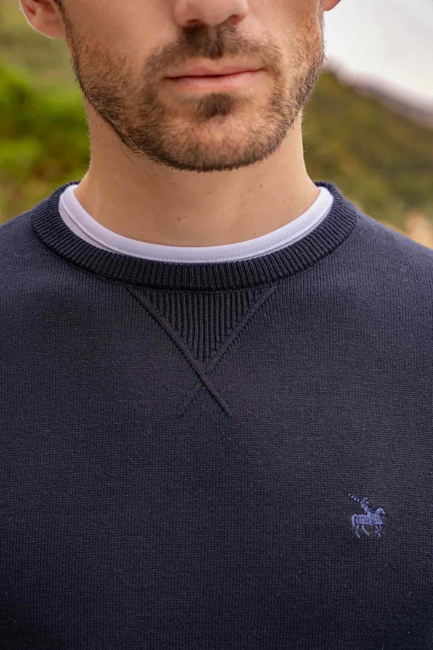 Suéter Crewneck Hombre Azul Oscuro - miniatura 2