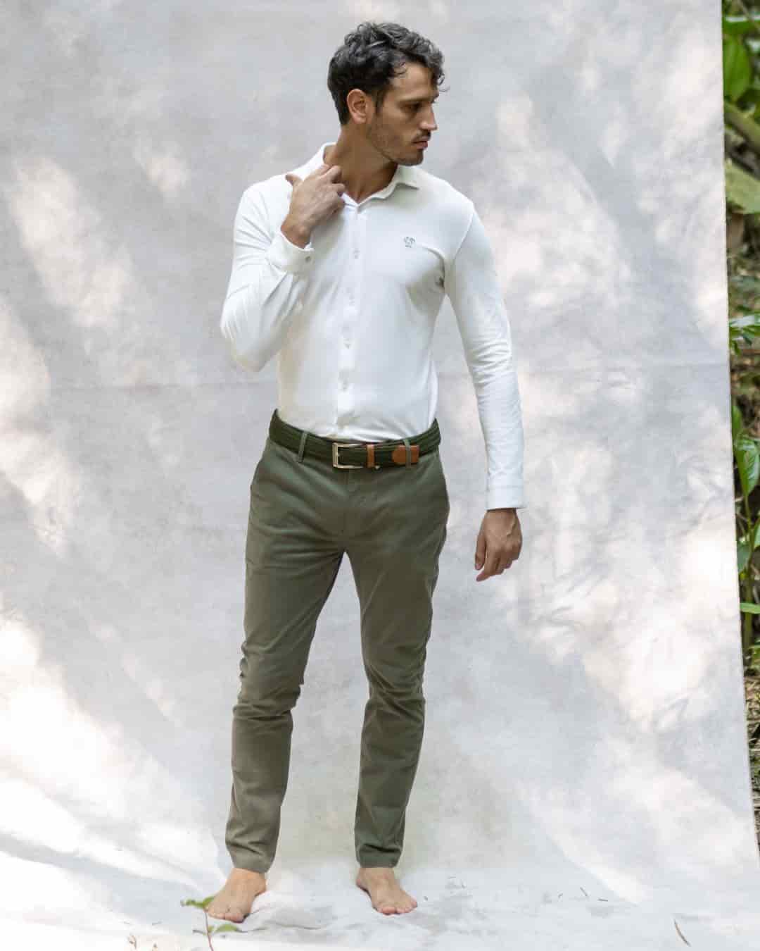 Camisa Antimanchas Piqu  Ivory - miniatura 6