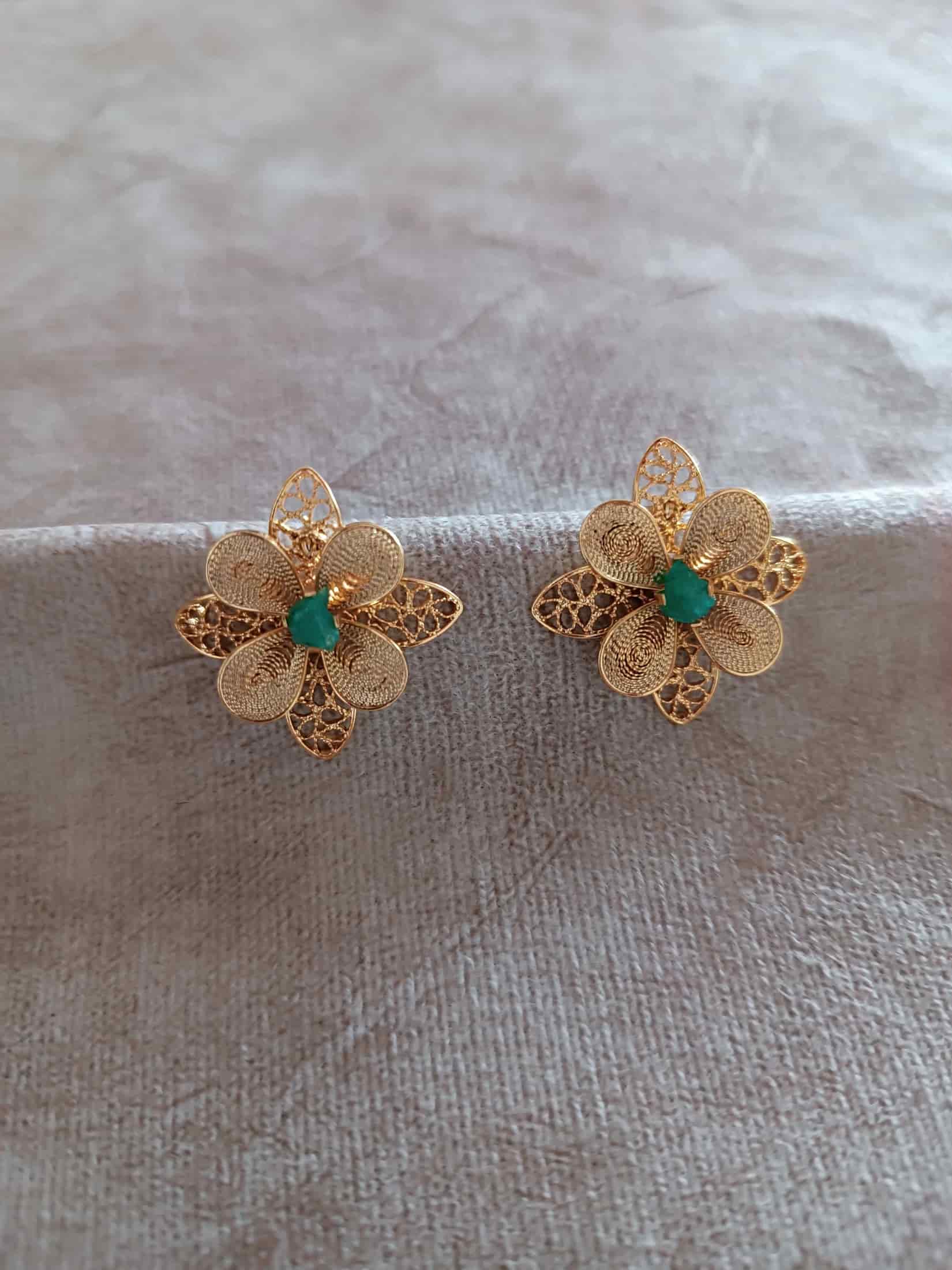Aretes filigrana y esmeralda,  Nacira - miniatura 4
