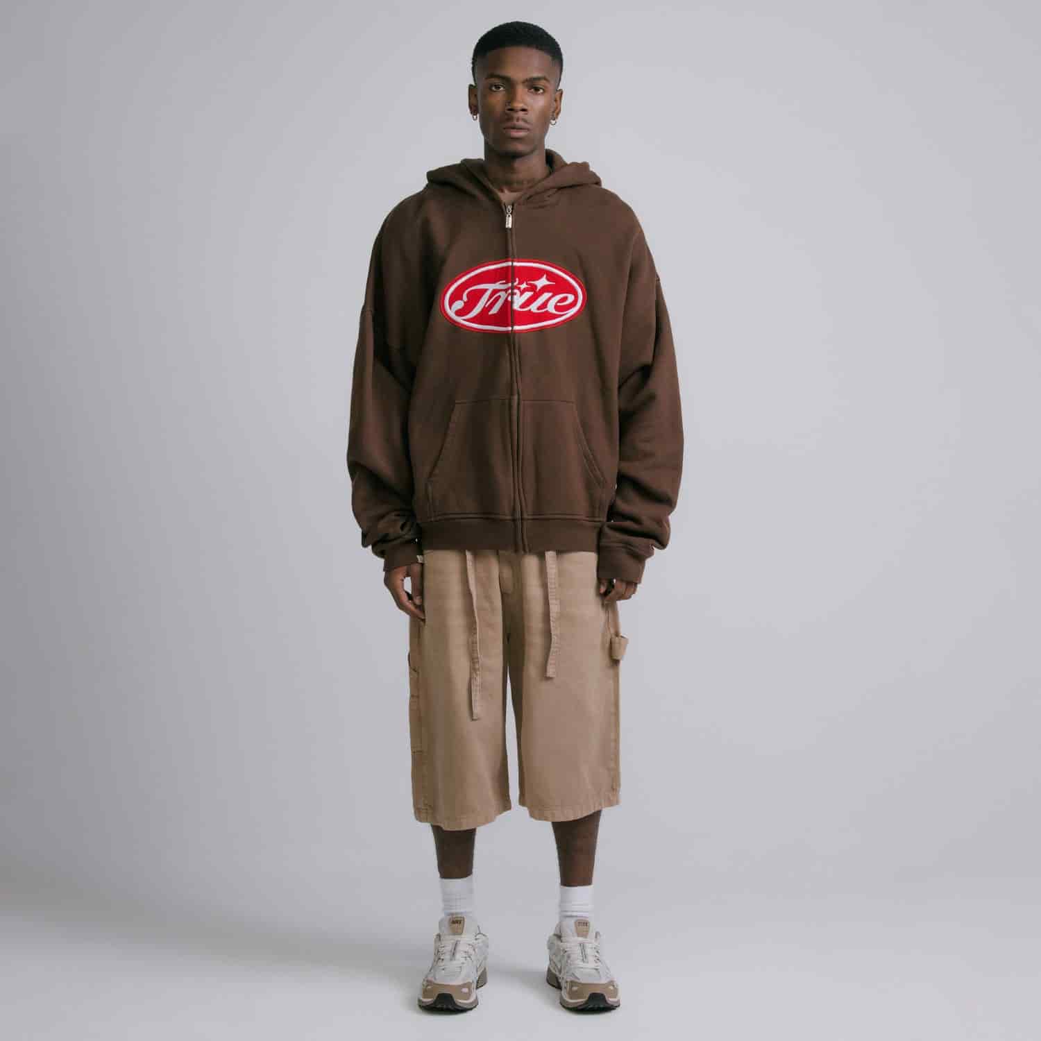 True Stamp Zipper Hoodie - Brown - miniatura 5