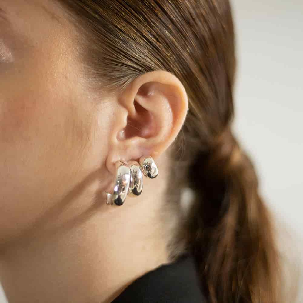 Silver Everyday Medium Hoops - miniatura 2