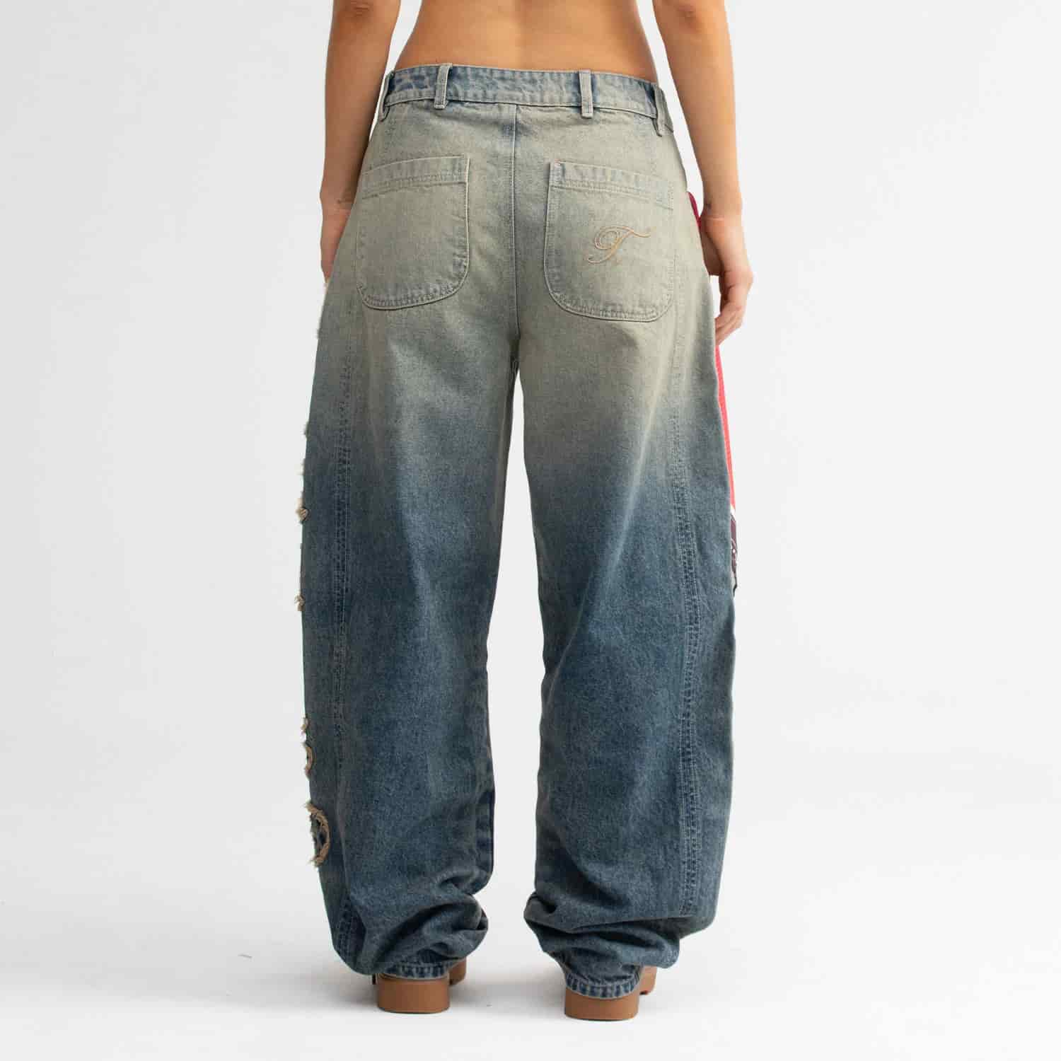 Barrel Denim Pants - Washed Blue - miniatura 7