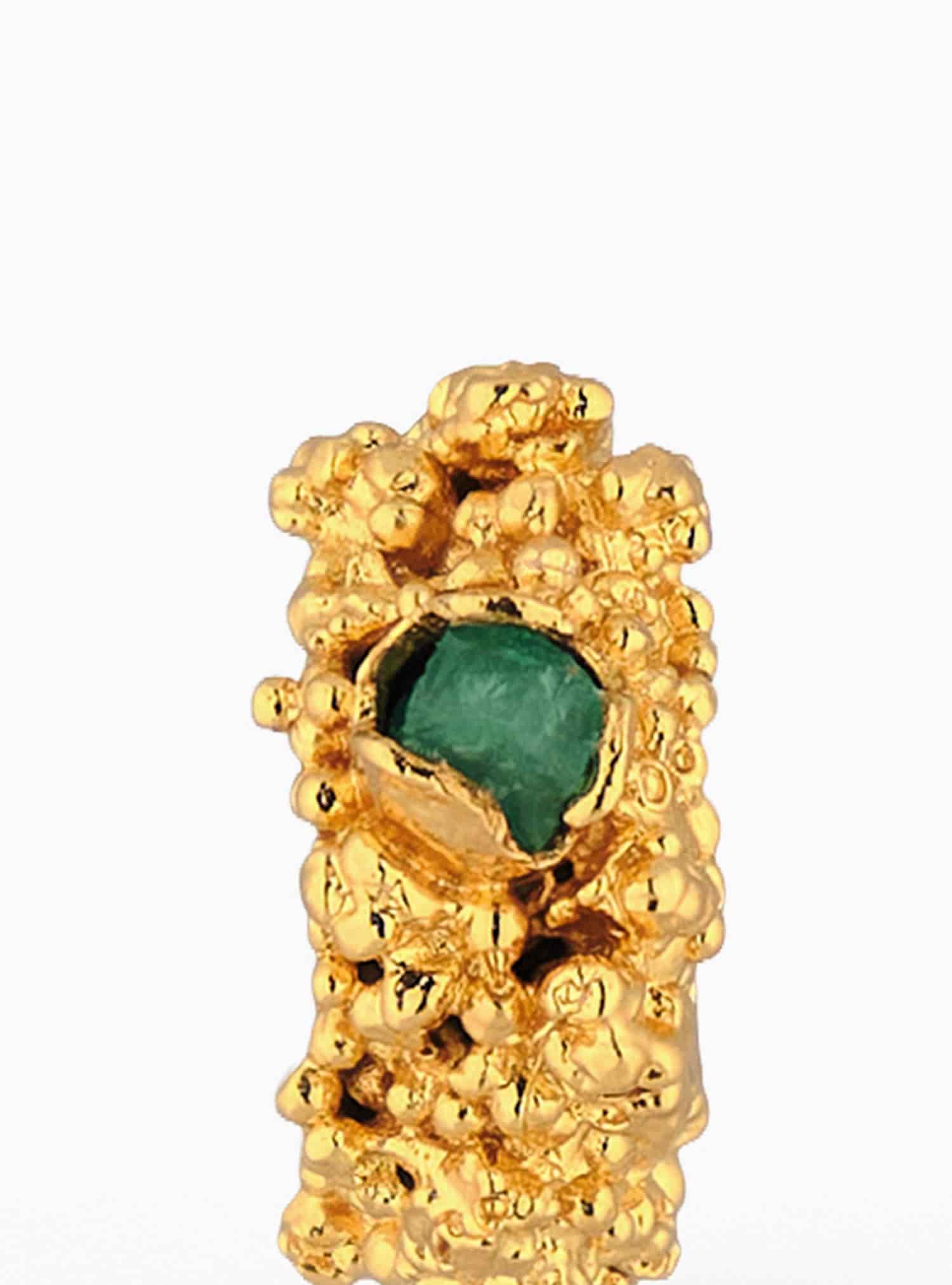 Aura Emerald Hoops Small - miniatura 5